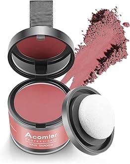Acomler Instantly Root Touch Up Hairline Shadow Powder for Thinning Hair, Gray Hairline Cover for Women and Men with Eyebrows, Beard Line, Bald Spots (Red Brown)