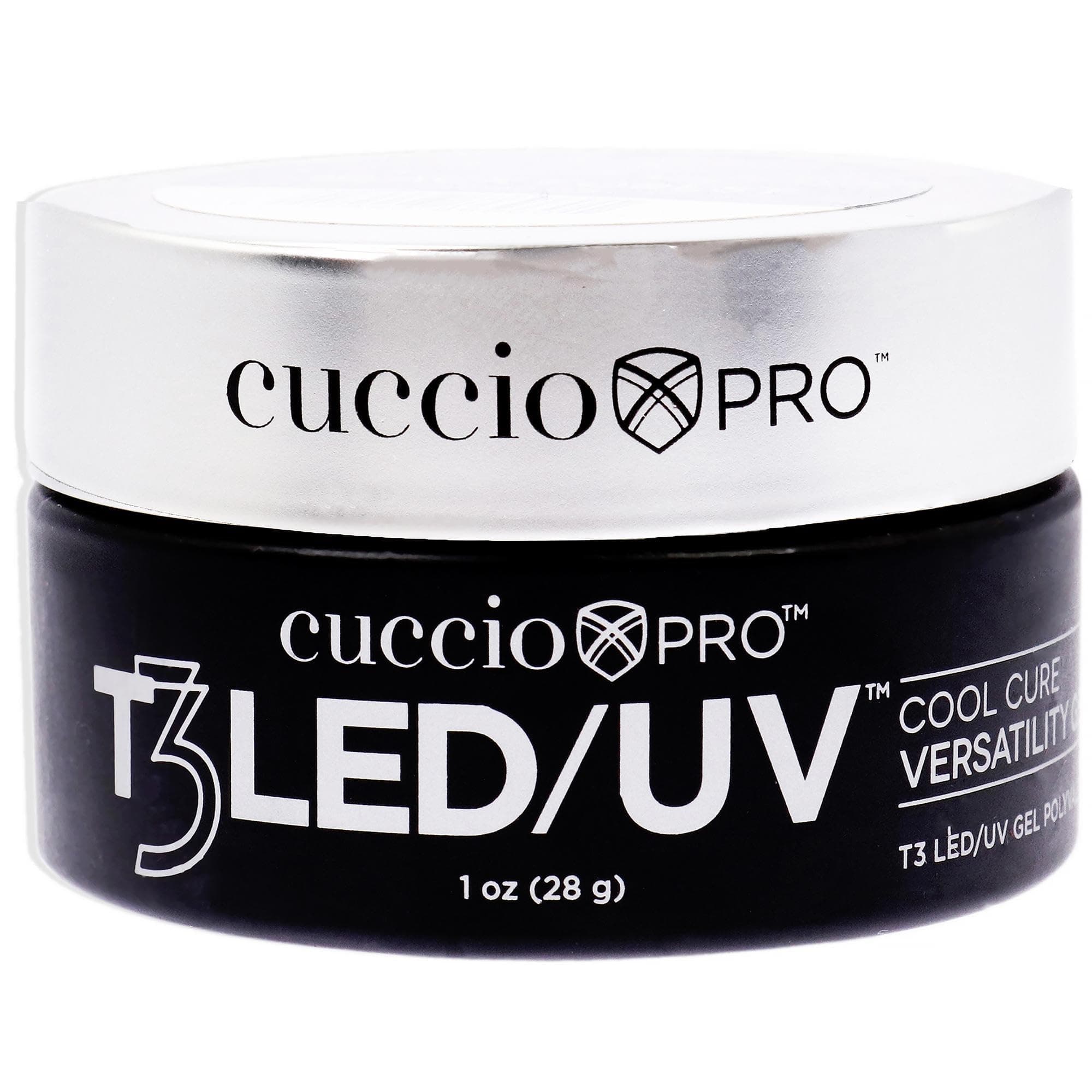 Cuccio Pro T3 LED/UV Cool Cure Versatility Gel - Self-Levelling - Incredibly Flexible - Strong Adhesion - High Shine Finish - Fast Application - Quick Cure - Black Forrest - 1 Oz Nail Gel