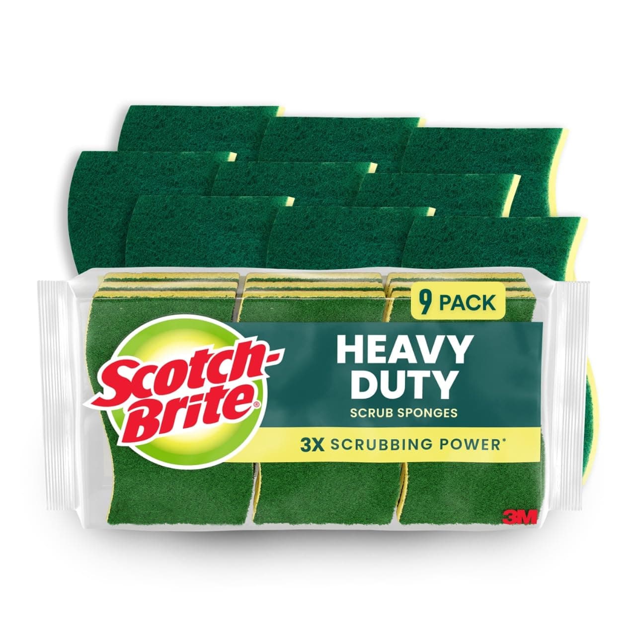 Scotch-Brite Scrub Sponge, Heavy Duty, 9-Count (Pack of 2)