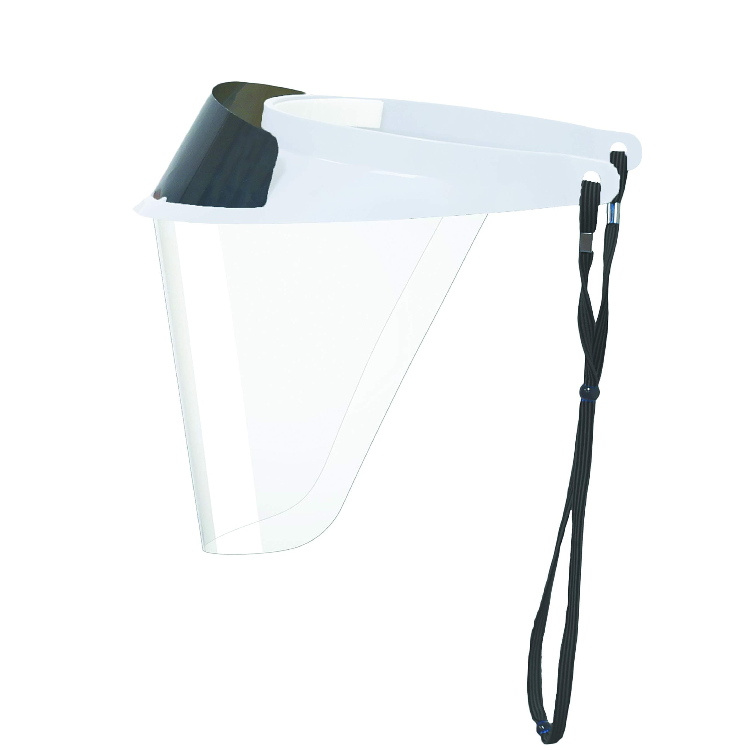 Pac-Dent-V202PW-A iVisor Plus Reusable Face Shield Kit, Full Face Protective Shield with Anti-Fog Coating and Cinch Cord, Adjustable to Comfortably Fit All Head Sizes, Pearl White