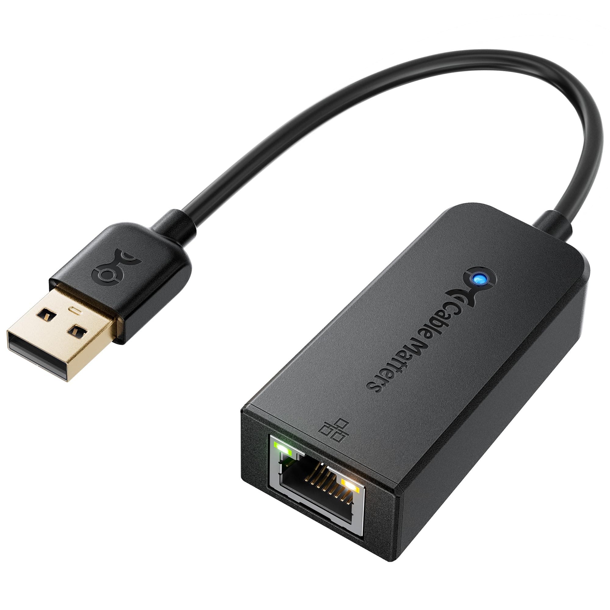 USB to Ethernet Adapter (USB 2.0 to Ethernet/USB to RJ45) Supporting 10/100 Mbps Ethernet Network in Black
