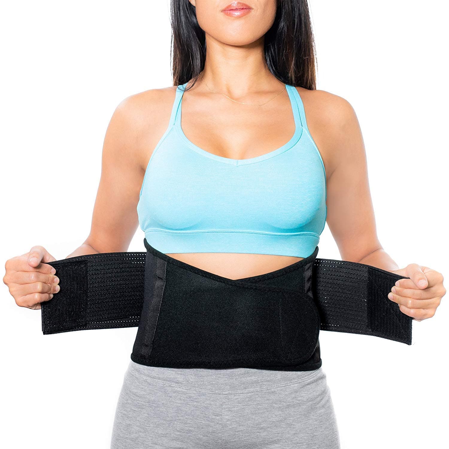 Lower Back Waist Compression Brace Lumbar Support belt for Back Pain Belt with dual Adjustable Straps for Men and Women (Large)