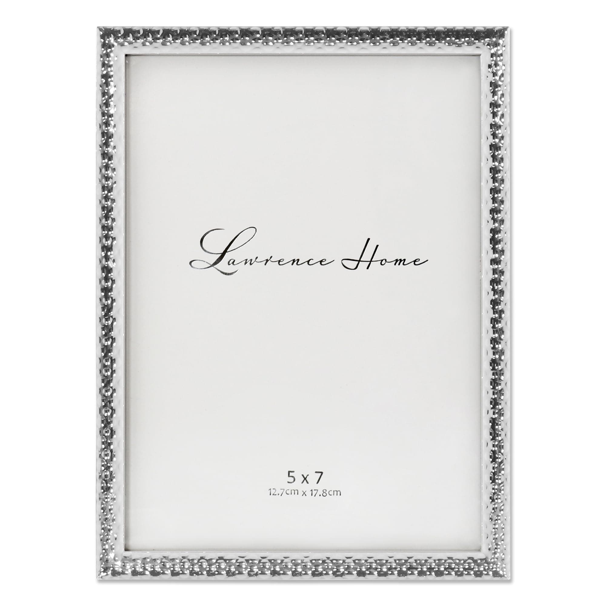 Lawrence Frames Metal Picture Frame with Hammer Effect, 5x7, Silver