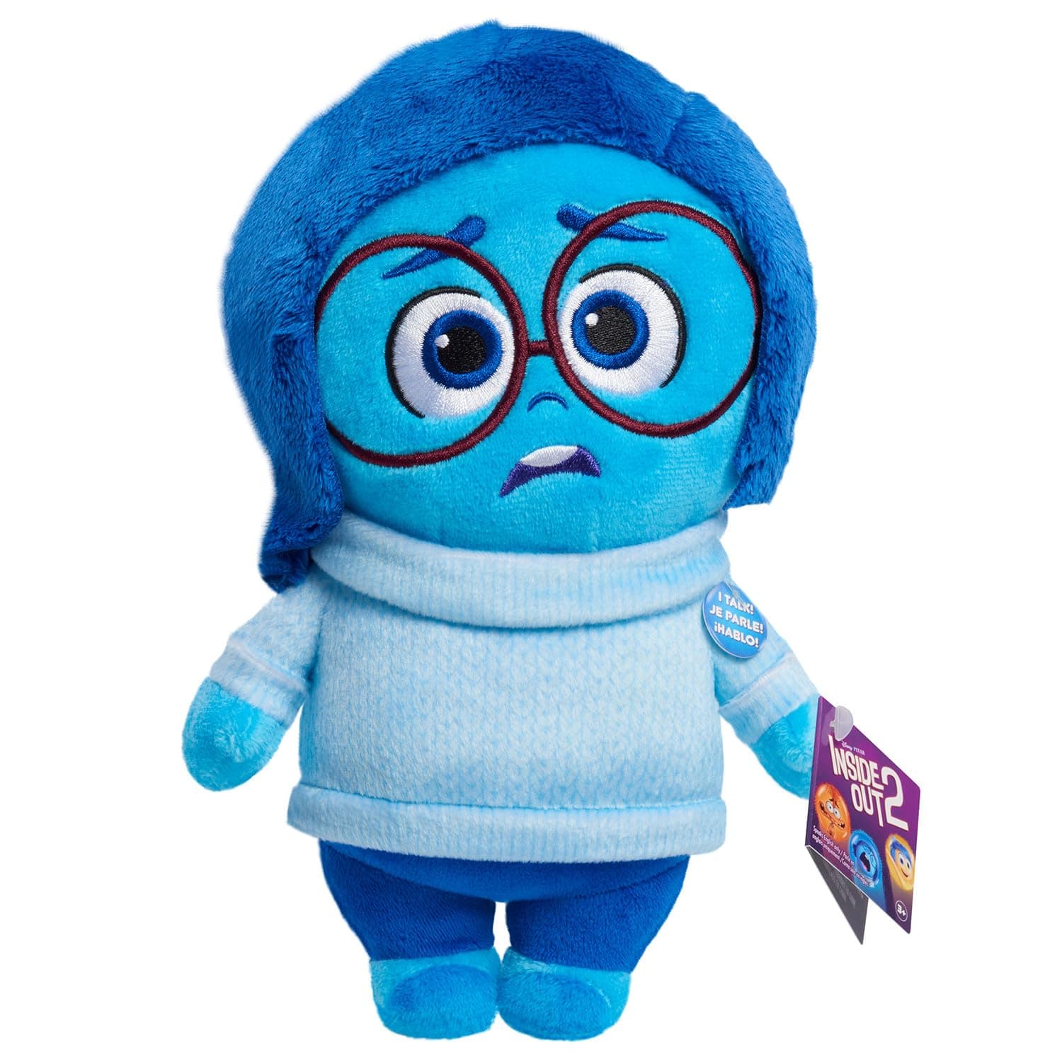 Just Play Inside Out 2 Talk It Out Small Plush - Sadness, Kids Toys for Ages 3 Up