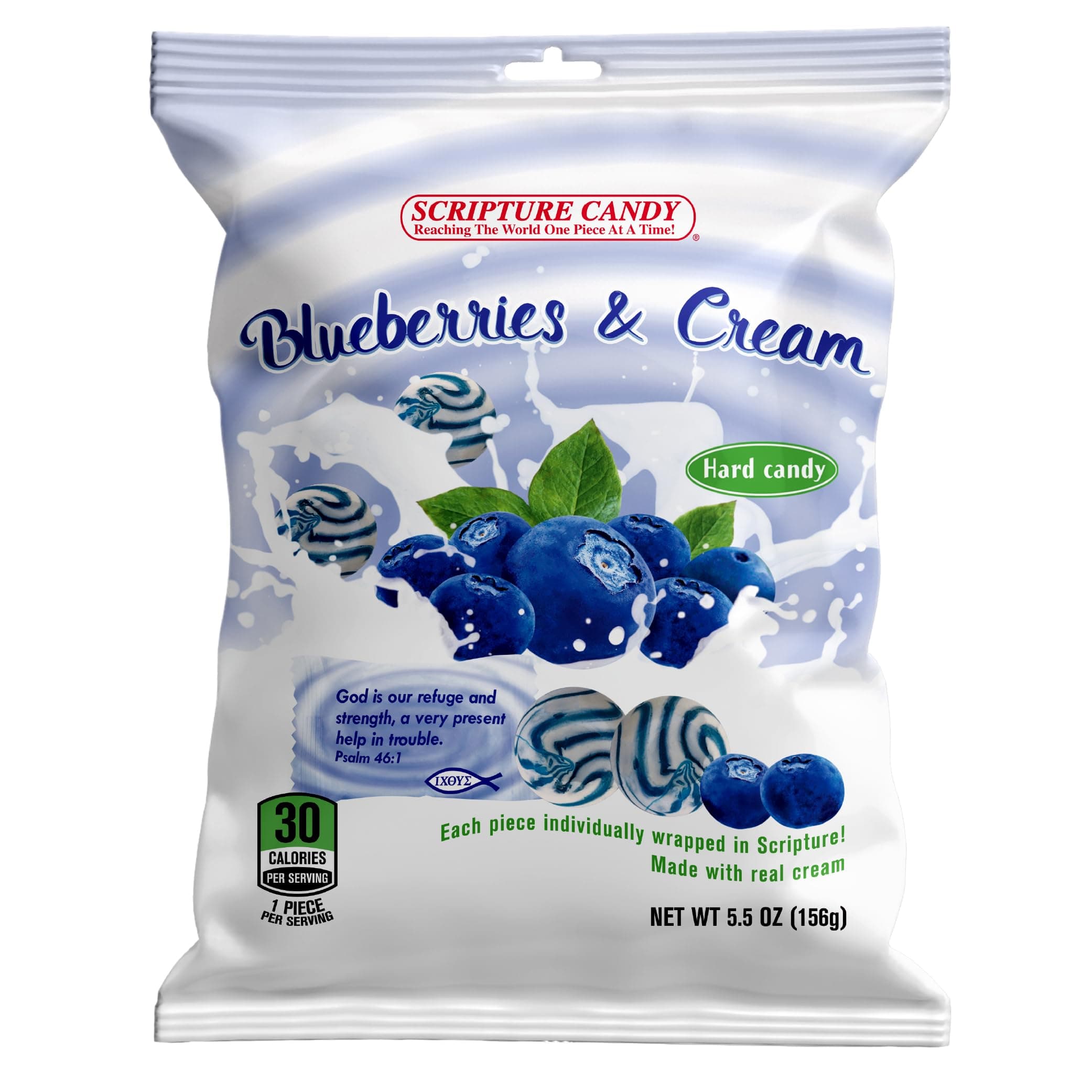 Blueberries & Cream Hard Candy 5.5oz Bag, 25 Pieces