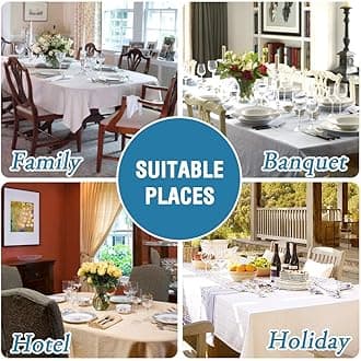 H.VERSAILTEX Linen Textured Table Cloths 54 x 80 Inch Premium Solid Tablecloth Spill-Proof Waterproof Table Cover for Dining Buffet Feature Extra Soft and Thick Fabric Wrinkle Free, Aqua