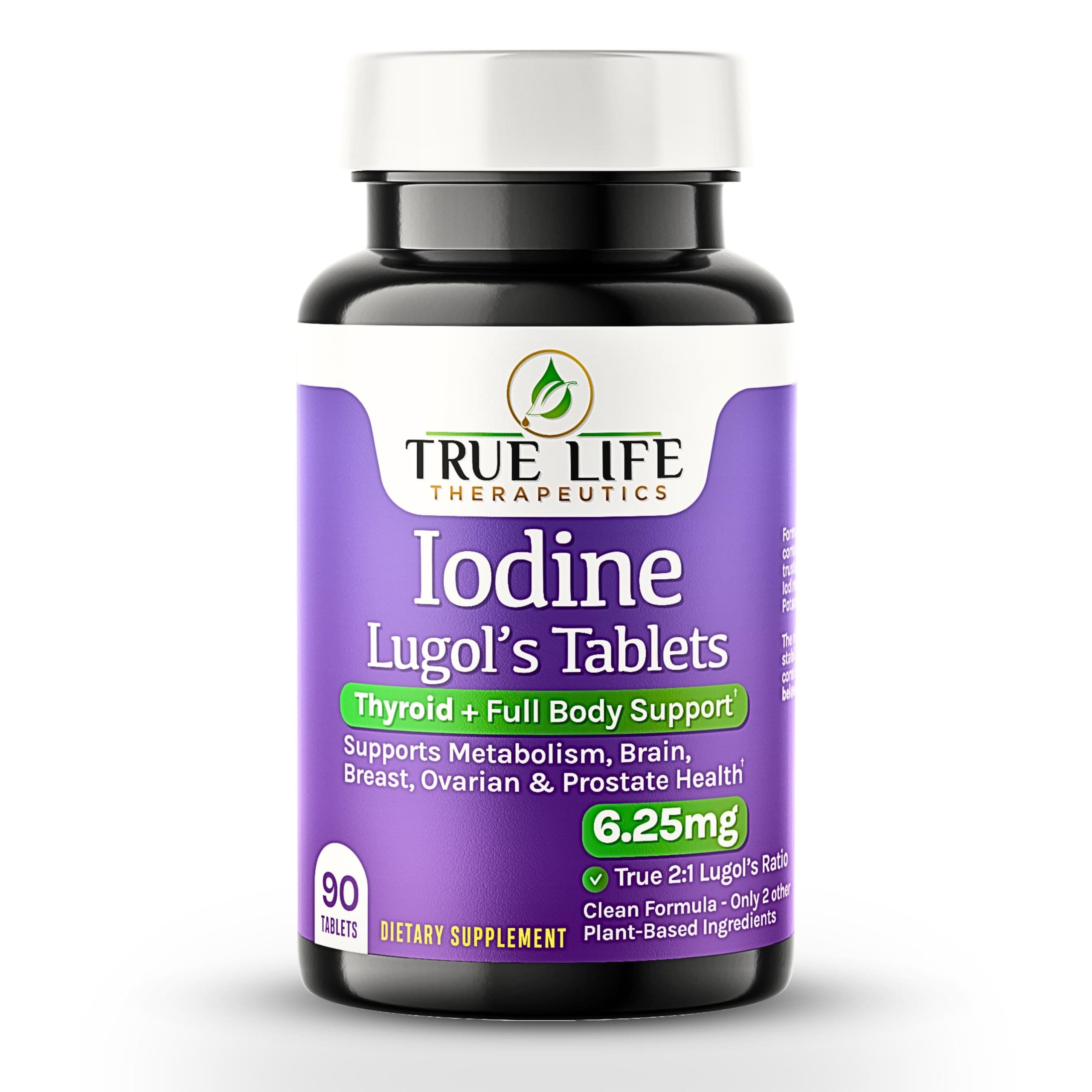 Lugol’s Iodine Tablets 6.25mg – Precise-Dose Thyroid & Energy Support – No Harsh Liquid, Stable Potassium Iodide Supplement – 90 Ct, Non-GMO, No Preservatives