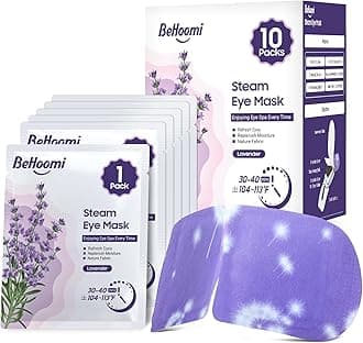 BeHoomi Steam Eye Mask, 10Packs Heated Eye Mask, Self Heating Disposable SPA Warm Compress for Eyes Sleep Mask, Travel Essentials & Relaxation Gifts for Women, Mothers Day Gifts (Lavender Scent)