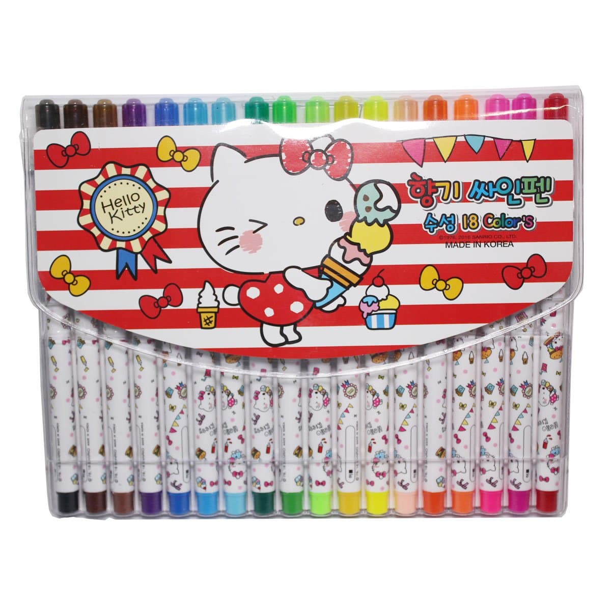 HELLO KITTY Scented Felt-Tip Water-Based Pen - 18 Colors Sets