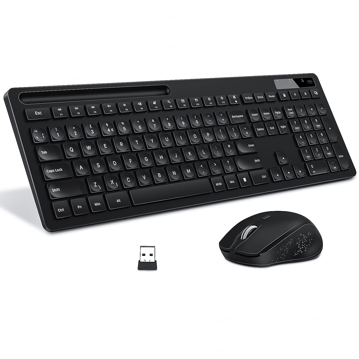 Wireless Keyboard Mouse with Phone Holder