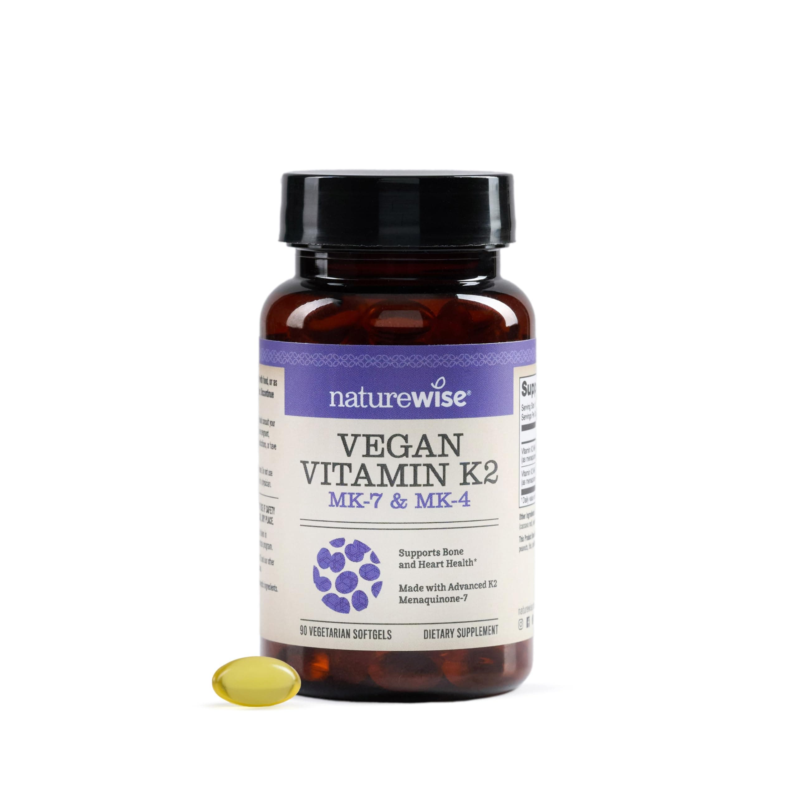 Vitamin K2 600mcg Supplement with MK-7 100mcg & MK-4 500mcg - Enhanced Bioavailable Formula - K Complex for Bone and Heart Health - Vegan, Gluten Free, Non-GMO -90 Softgels[3-Month Supply]