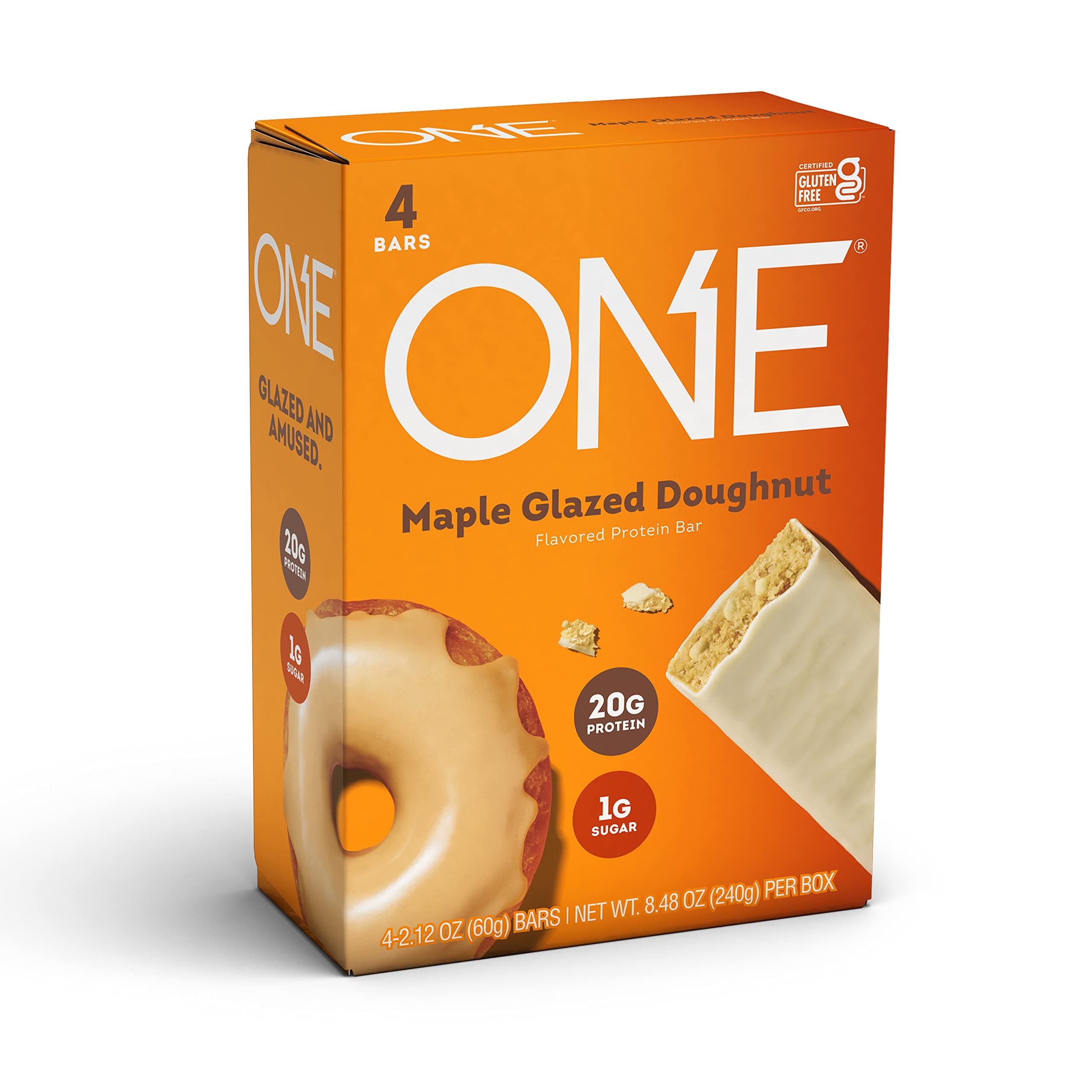 One Protein Bars Maple Glazed Doughnut, 2.12 Oz, 4 Ct
