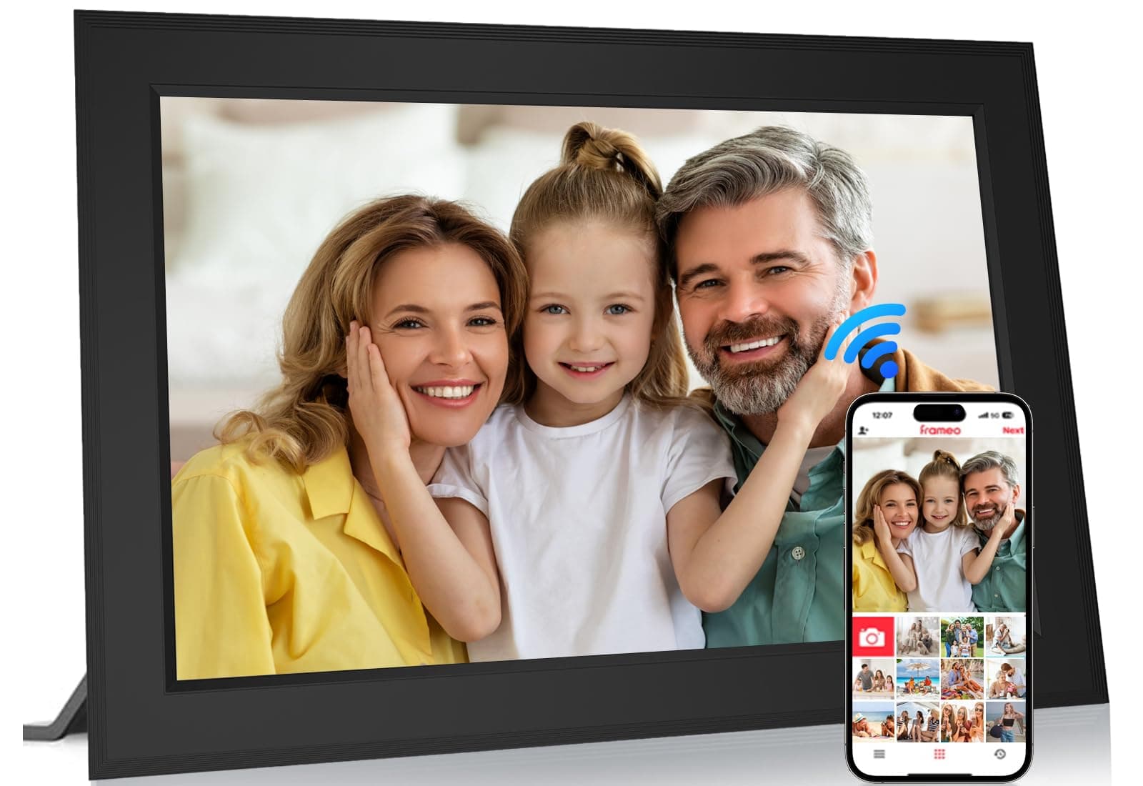 Frameo 10.1 Inch Digital Picture Frames Smart WiFi Digital Photo Frame with 1280x800 IPS Touch Screen HD, 32GB Memory, Auto-Rotate, Wall Mountable, Share Moments Instantly via Frameo App from Anywhere