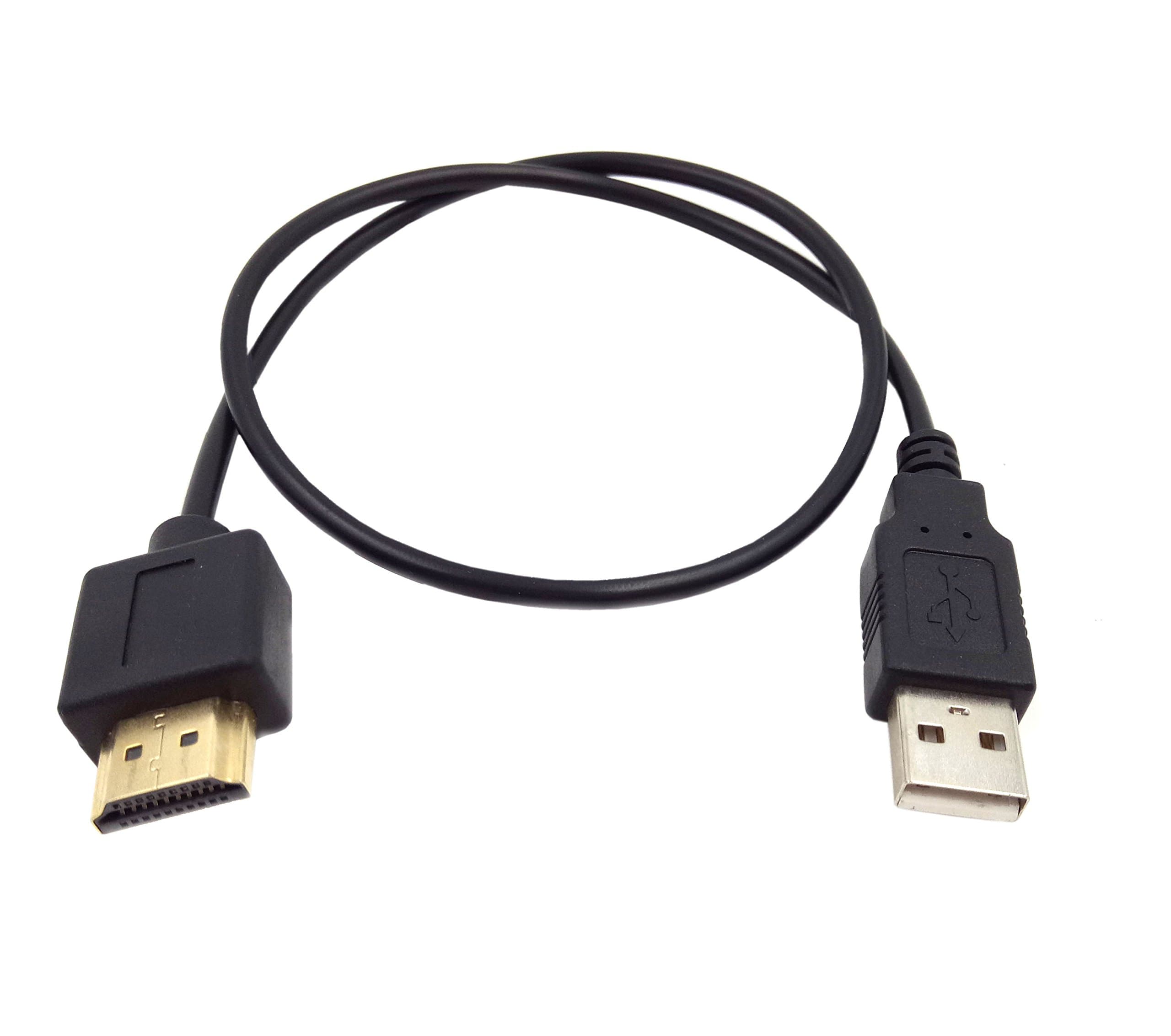 USB to HDMI Convertor Cable, Qaoquda 1.5FT USB 2.0 Male to HDMI Male Charger Cable Cord (HDMI/USB)