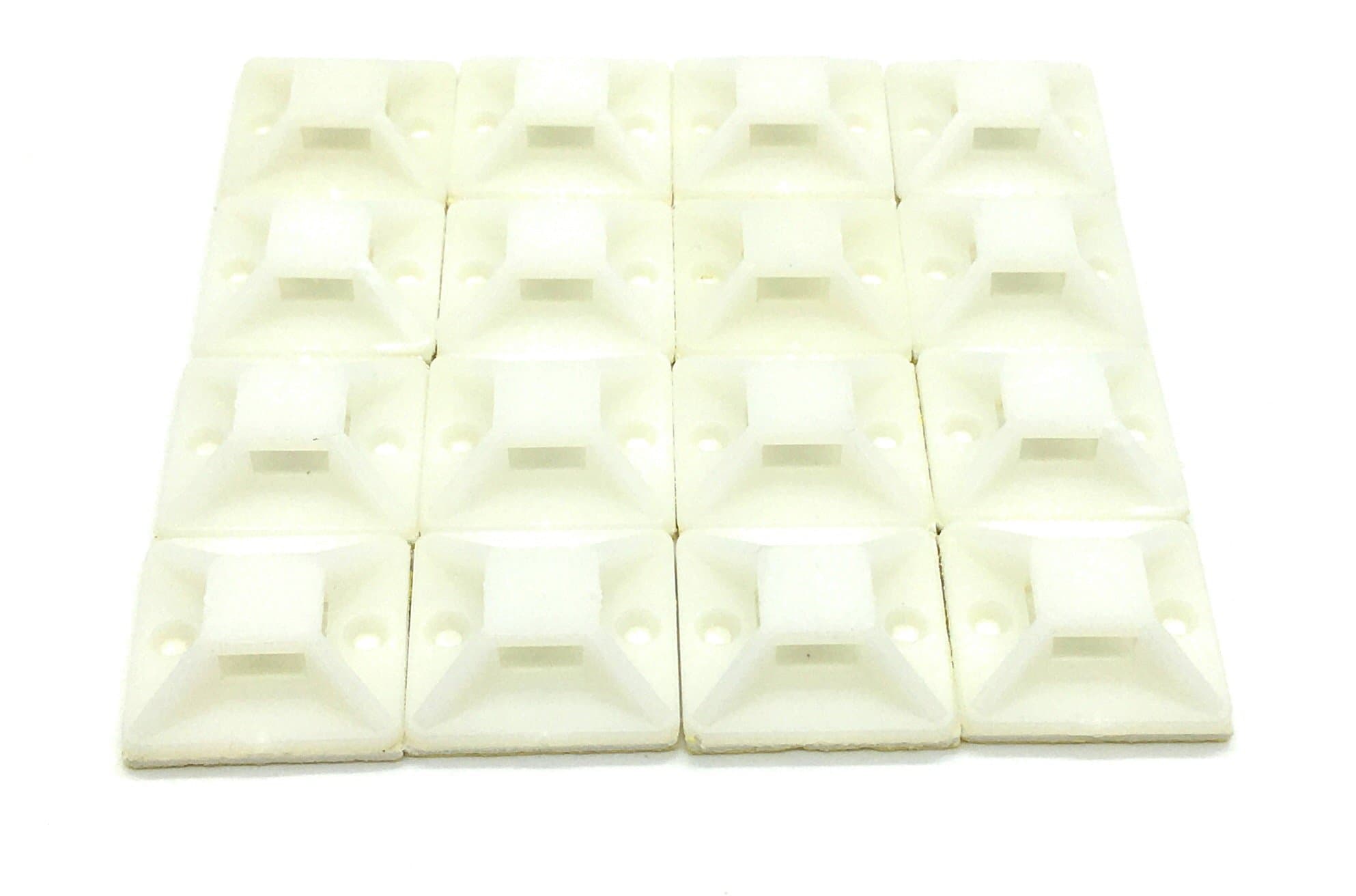 100 Pack Self Adhesive Cable Tie Mounts(20mm20mm,White)