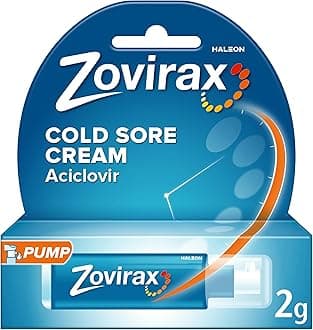 Cold Sore Cream for Lips, with Aciclovir, Cold Sore Cream Treatment, Pain Relief, Pump 2g