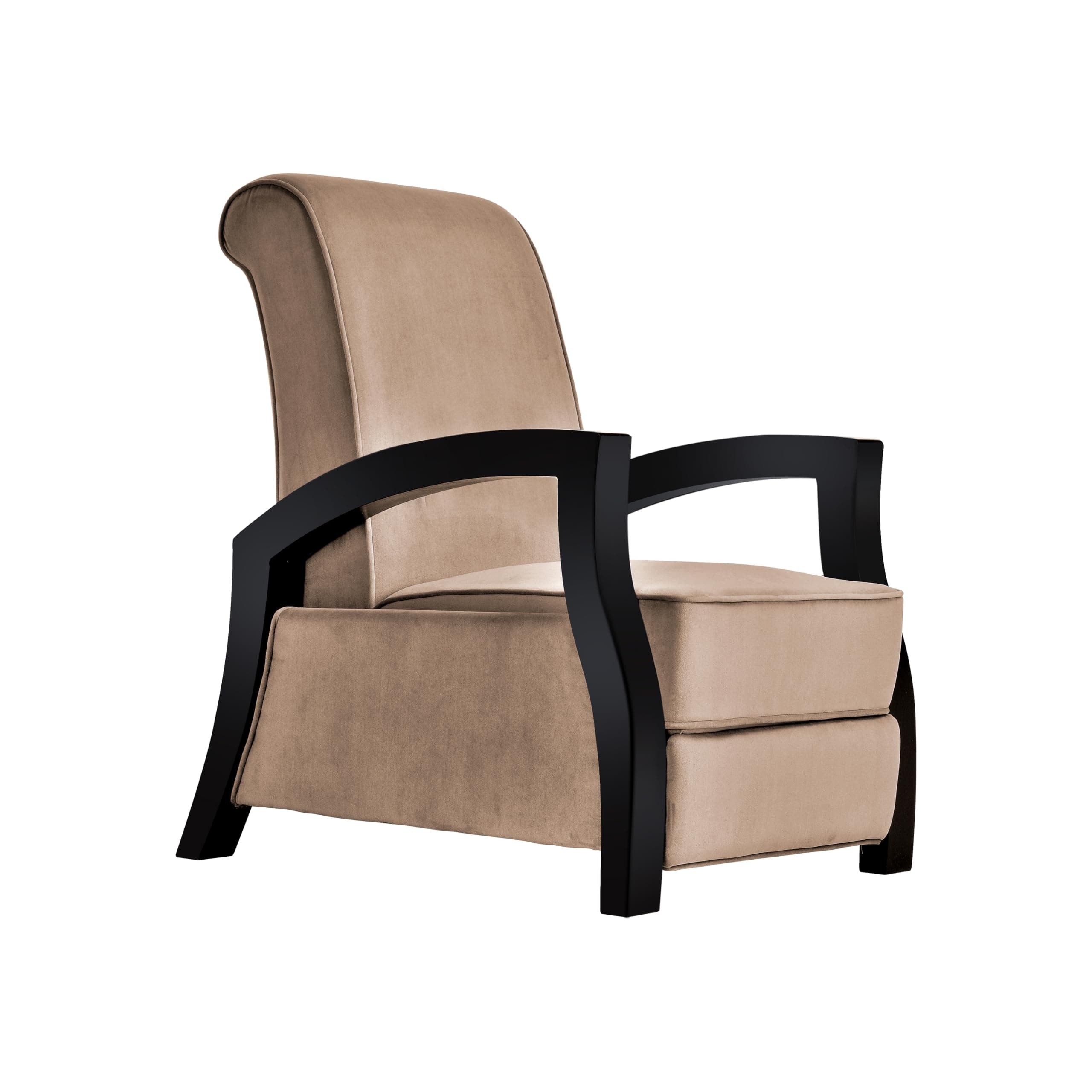 Artiva USA "Kuta Solid Wood Java Black Premium Microvelvet Recliner, Chocolate