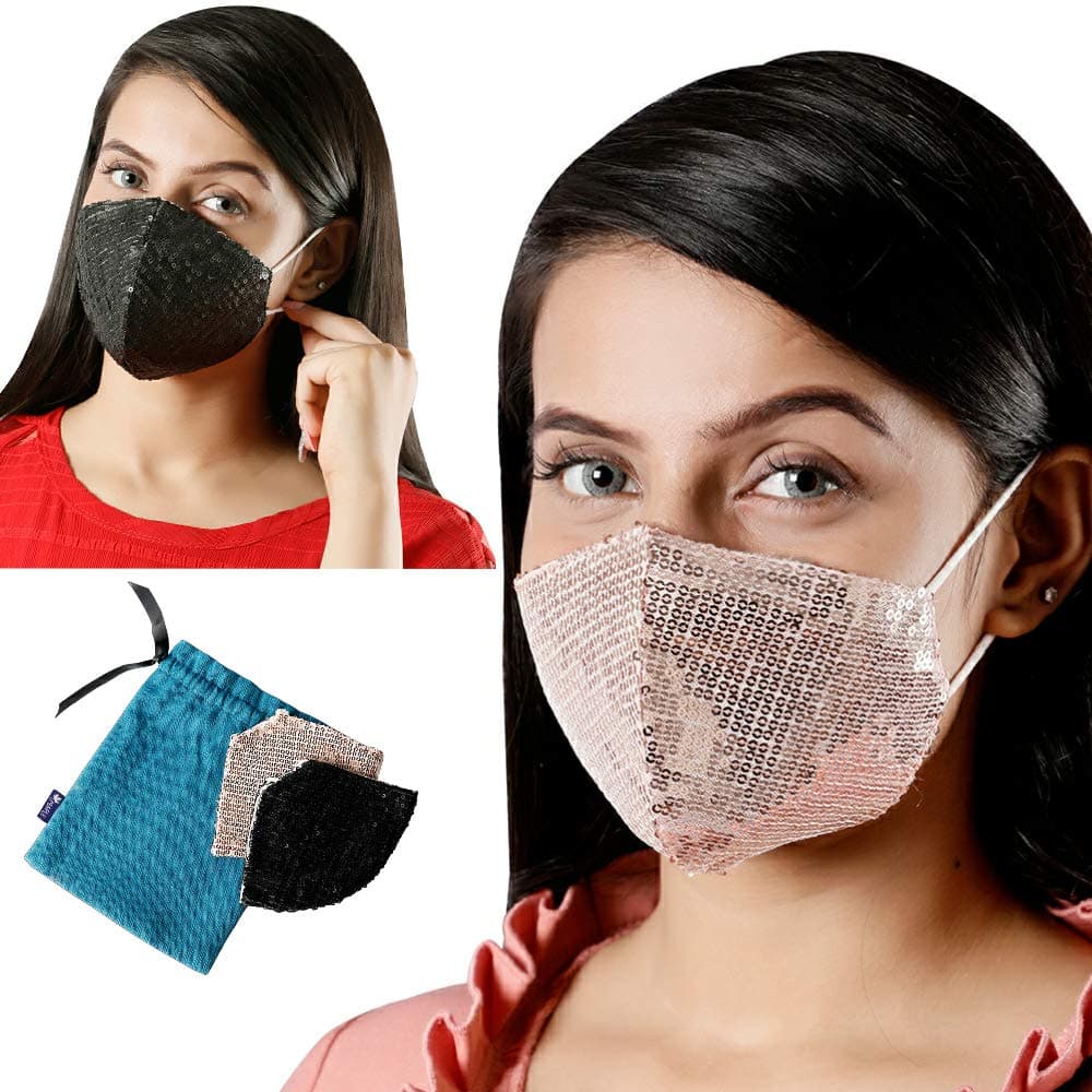 Cotton Reuseable Cloth Mask (Multicolor, With Valve, Pack of 2) for Unisex