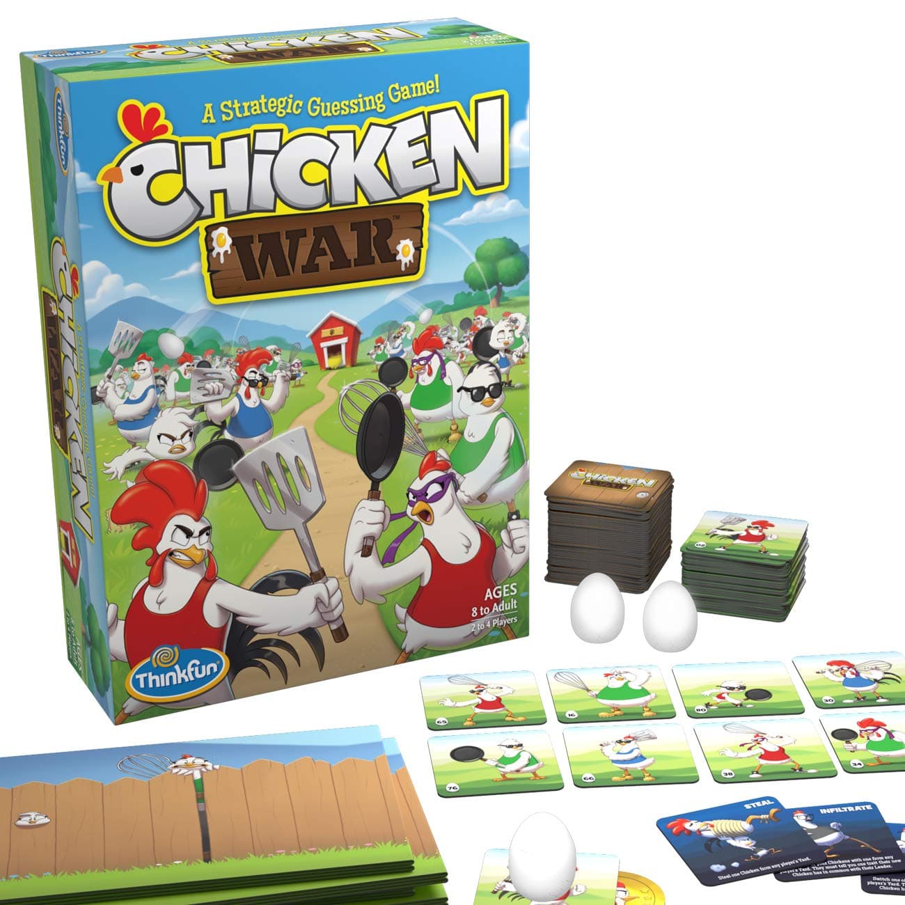 ThinkFun Chicken War Game - A Strategic Board Game with a Fun Theme and Hilarious Artwork, Perfect for Game Nights