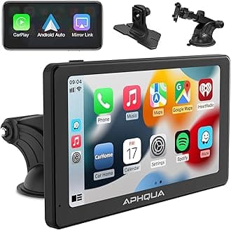 APHQUA A3-2 2024 Apple CarPlay and Android Car Stereo Portable Wireless Car Stereo with Removable Sunshade, 7" IPS Touch Screen Bluetooth Handsfree