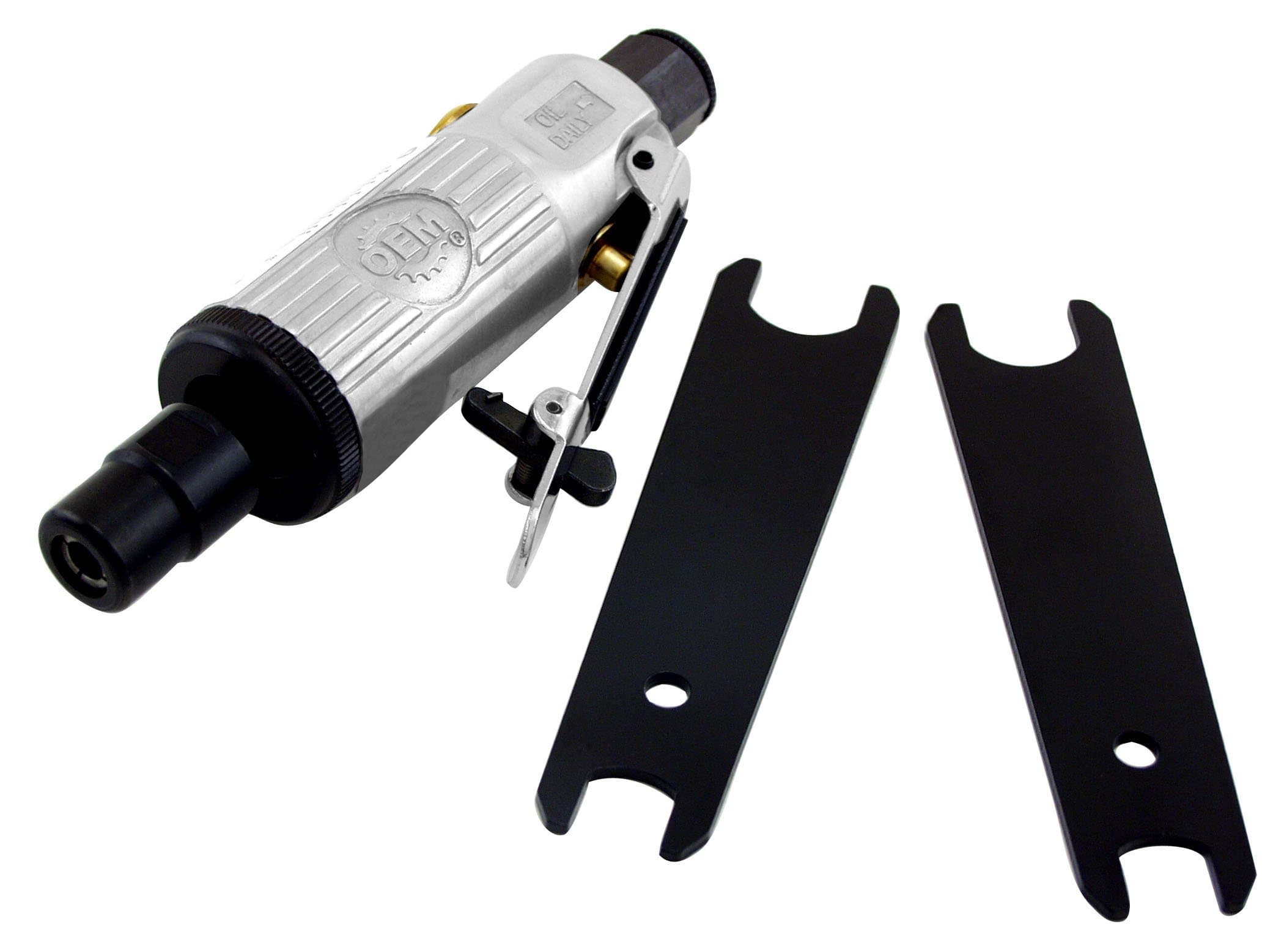 OEMTOOLS 25761 3 Inch Mini Die Grinder, Compact Pneumatic Grinder Precision Tool With Throttle Lock and Silencer, 26,000 Free Speed Air Sander Tool, Includes 2 Wrenches