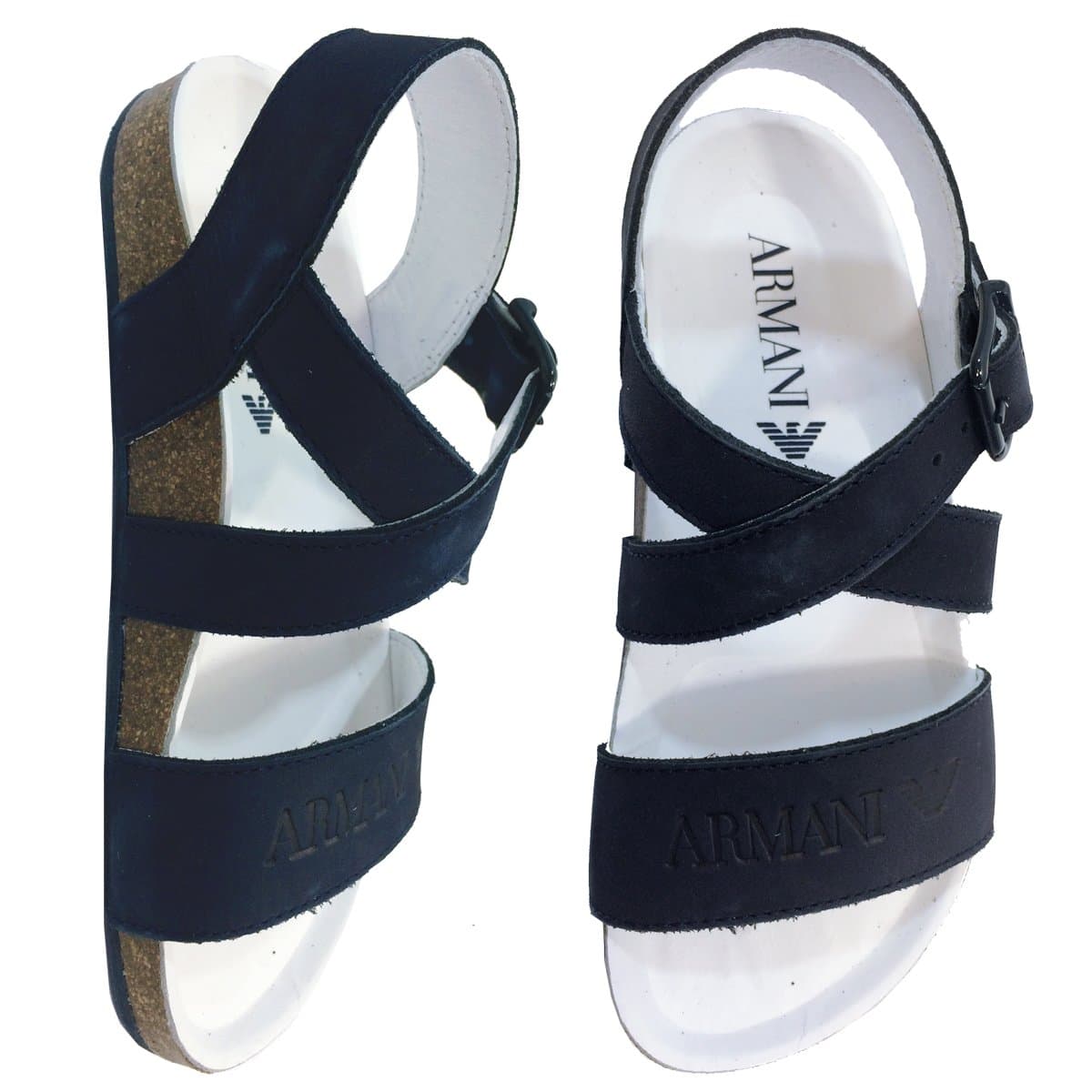 Armani Junior: Boys Navy Armani Sandals