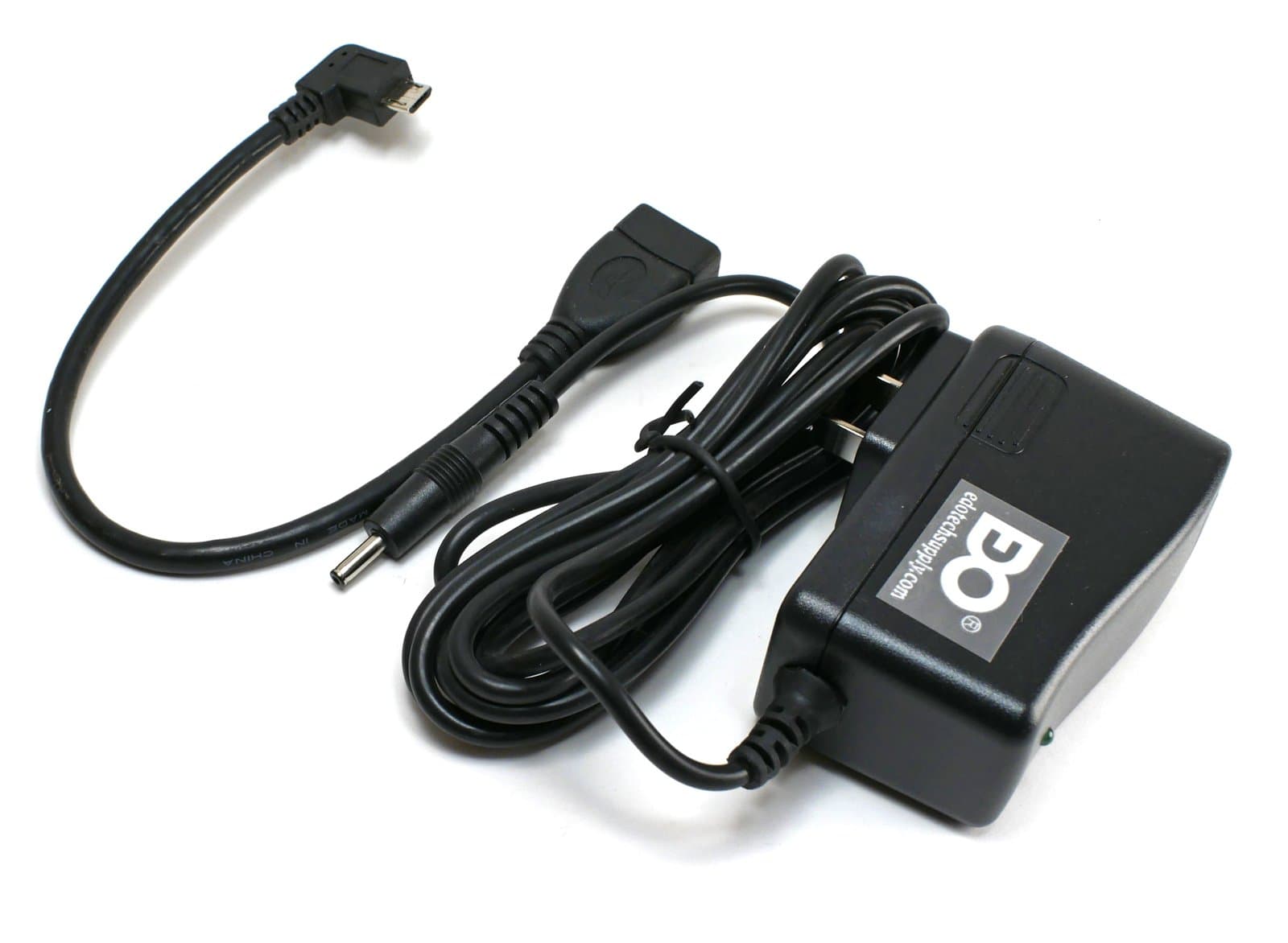 EDO Tech 5V 2A AC Power Adapter Charger and Free USB OTG Host Cable for Huawei IDEOS S7 S7-Slim MediaPad S7-301u S7-312u, S7-104, S7-201w S7-303u Android Tablet PC