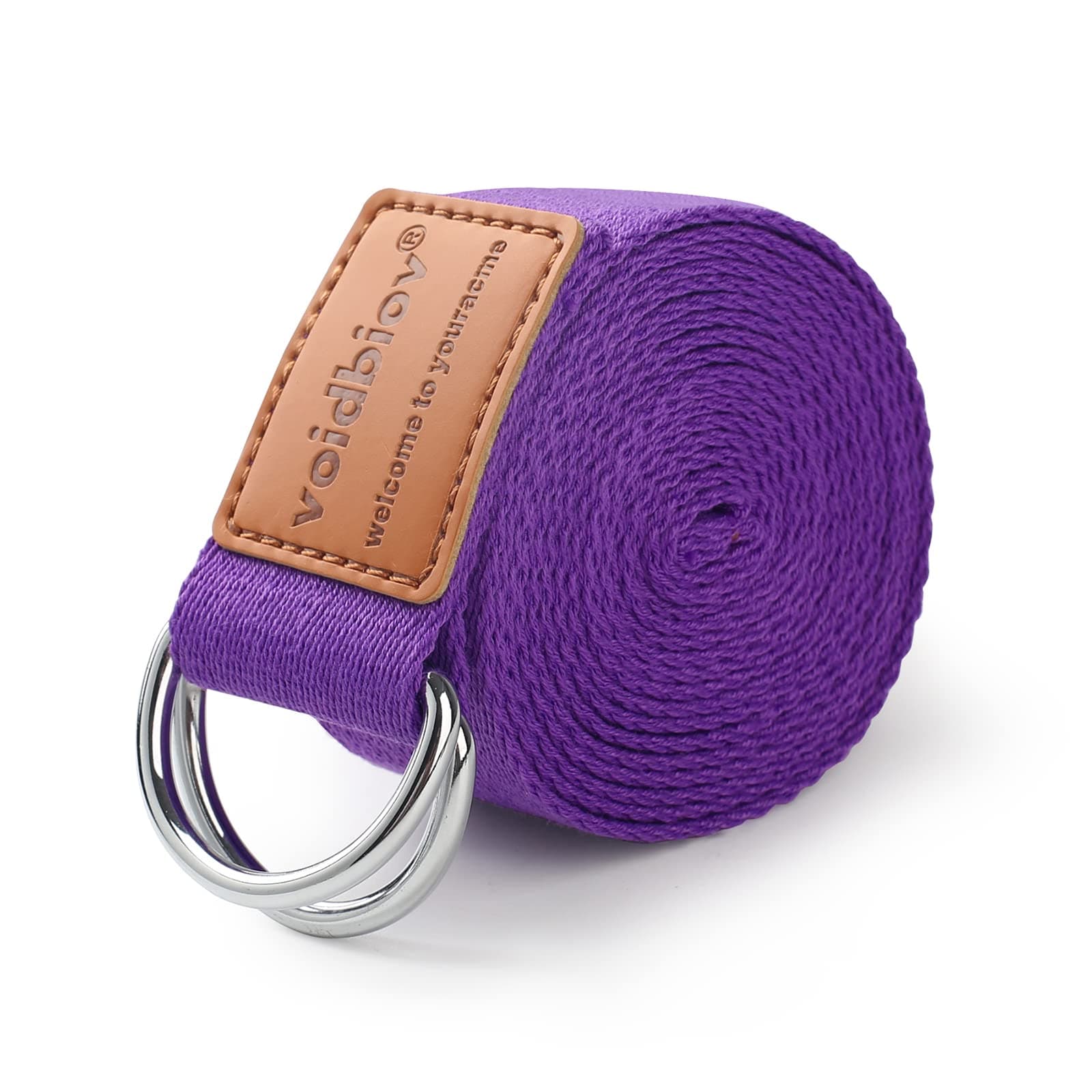 D-Ring Buckle Yoga Strap 1.85 or 2.5M, Durable Cotton Adjustable Belt Perfect for Holding Poses, Improving Flexibility and Physical Therapy