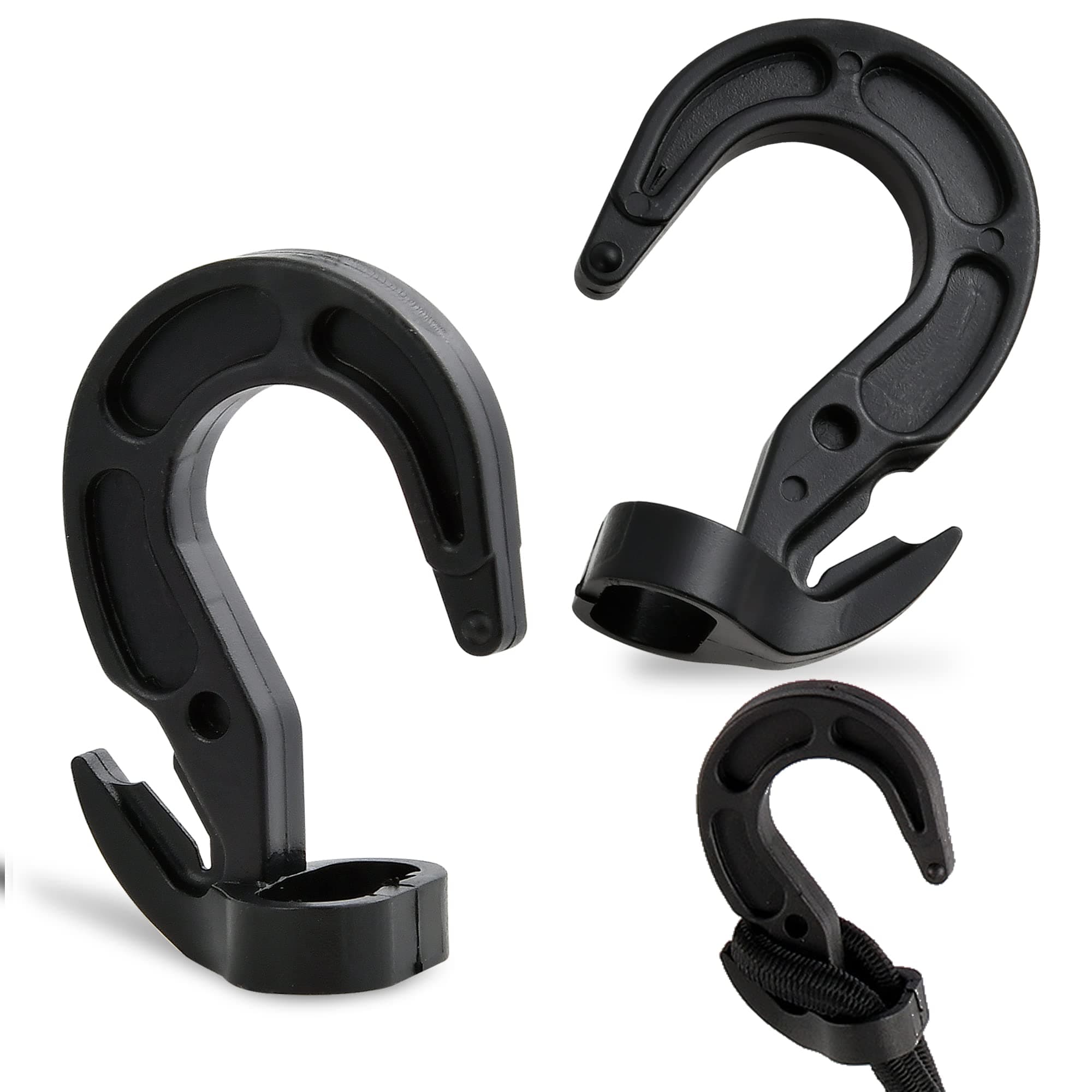 40 pcs Plastic Shock Cord Hooks, Elastic Bungee Rope Hooks Fit for 1/4" 5/16" 3/8" Shock Cord Rope Rubber Rope for Camping Tarps