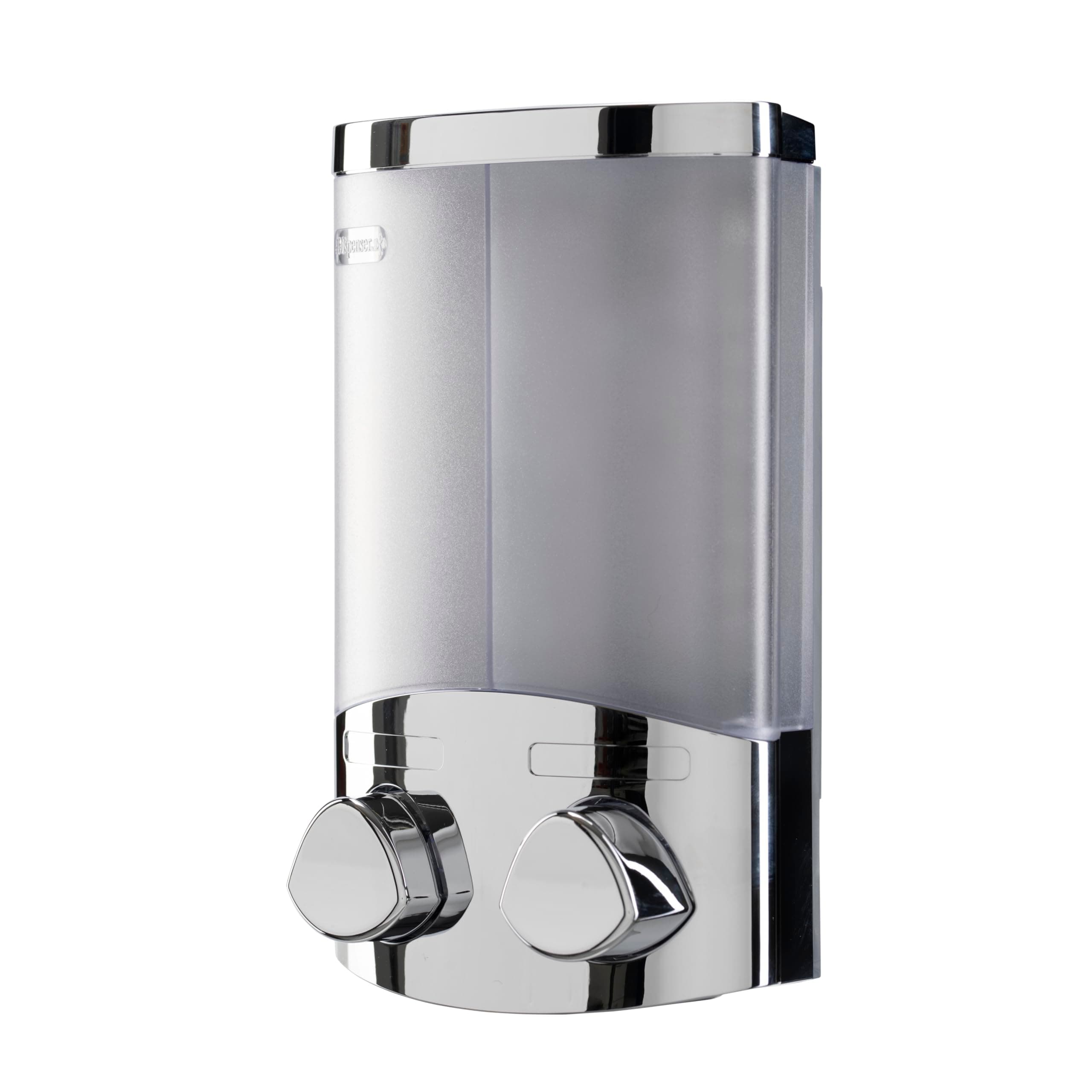 Croydex Wall Mounted Soap Dispenser - Eliminates Shower Clutter, Easy to Refill and Has a Pre-Measured Pump for Your Shower Gel, Shampoo and Conditioner, Mount On Corner or Flat Wall (Chrome, 2x320ml)