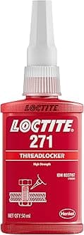 - Threadlocker Red 271 locks, seals threaded fasteners permanently, prevent loosening from vibration, great for engines, machinery, vehicles for valve covers, water pumps, and alternators(50ml)