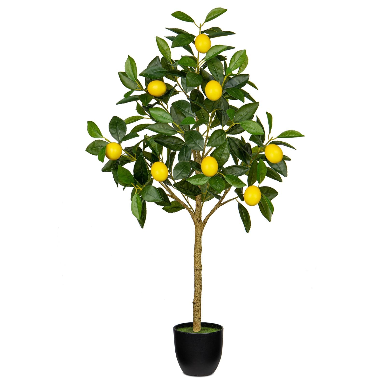 Oairse Artificial Lemon Tree 3ft/91cm Decorative Fake Lemon Plants with 8 Lemon Fruits Large Fake Floor Plants Faux Tree for Indoor Outdoor Home Office Living Room Bedroom Bathroom Decor