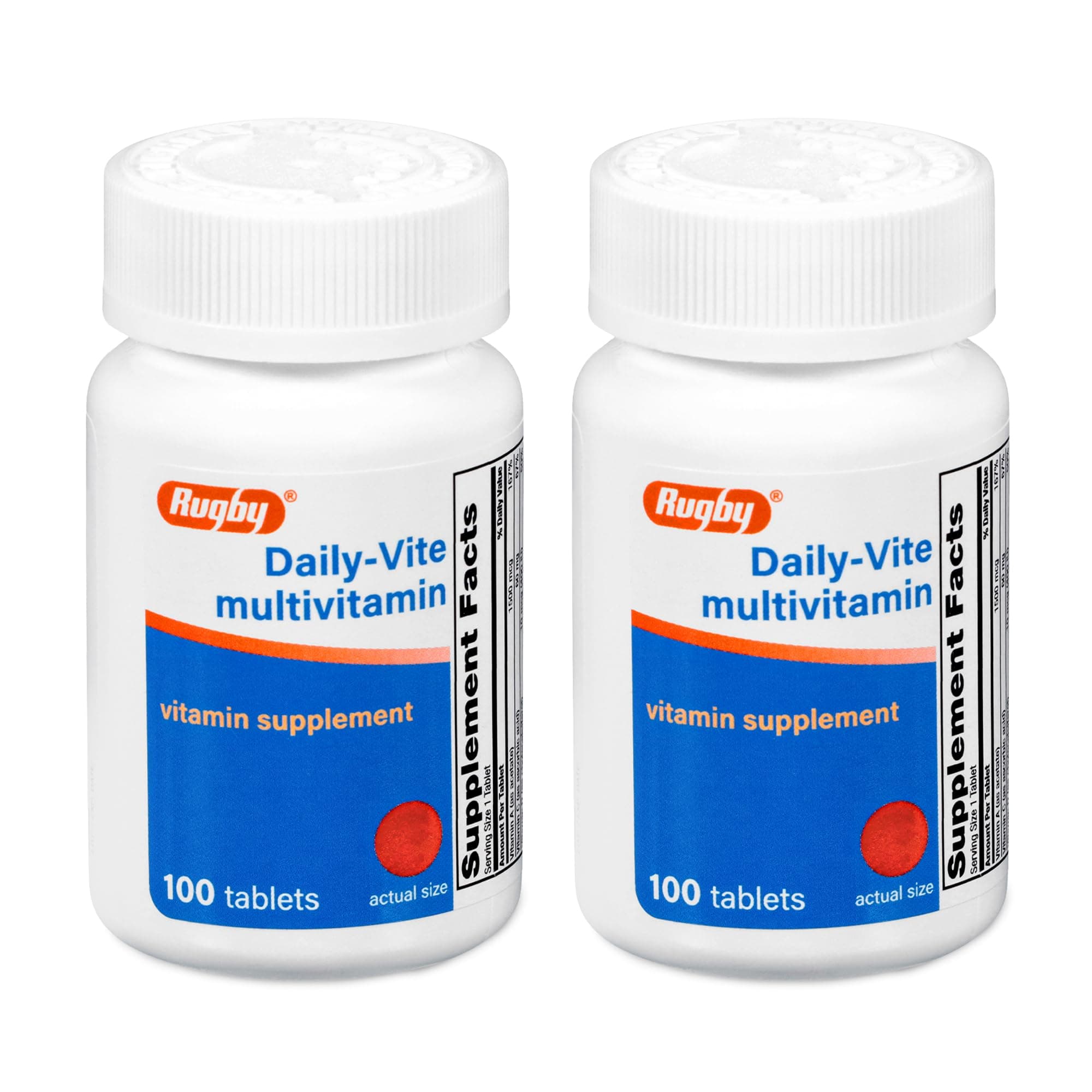 Rugby Daily-Vite Multivitamin - Daily Vitamin Supplement - 100 Tablets (2 Pack)