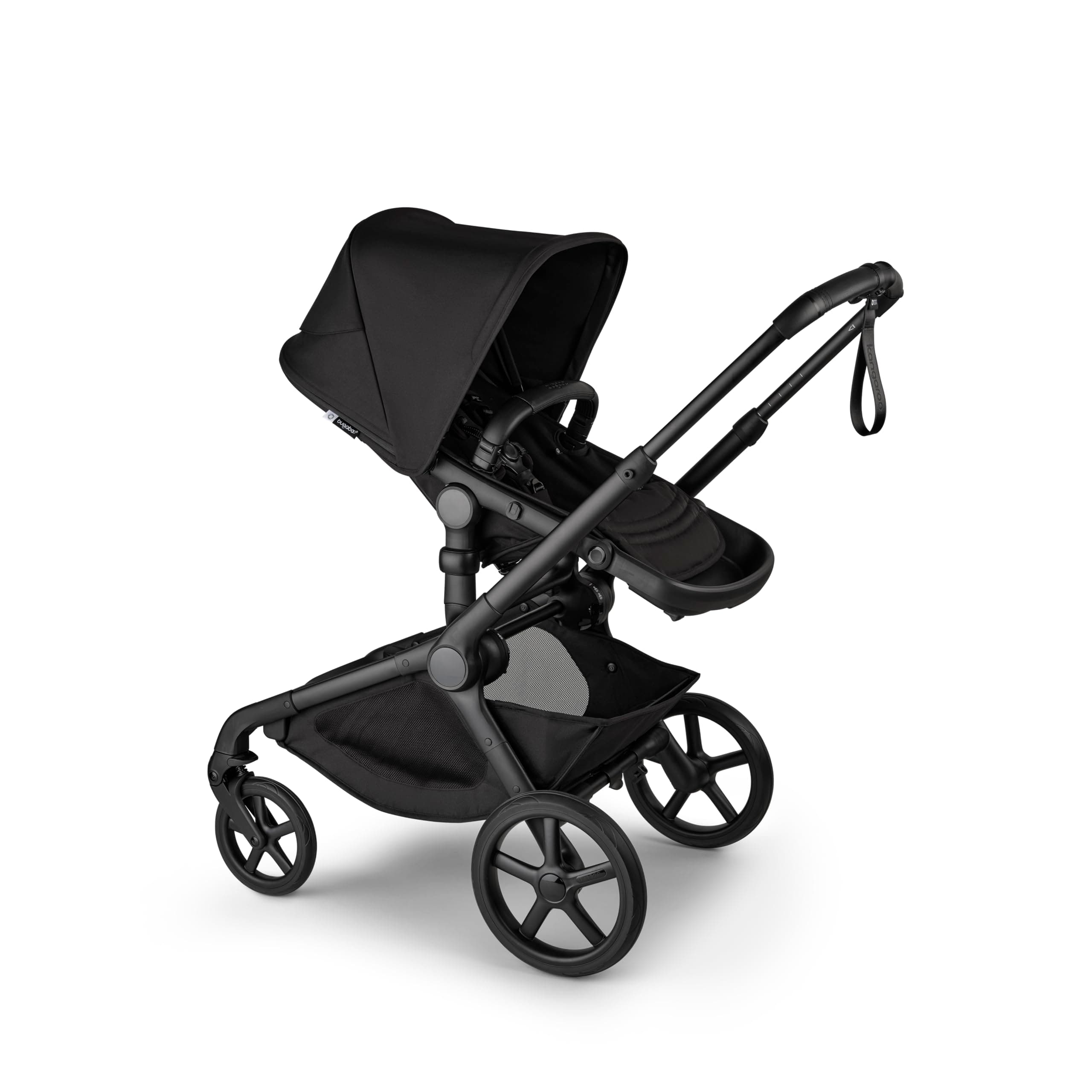 Bugaboo Kangaroo All-Terrain Single-to-Double Tandem Stroller for Infant and Toddler, for Up to Three Kids, XL Wheels, One-Hand Operation, Large Bassinet, XL Underseat Storage, Black/Midnight Black