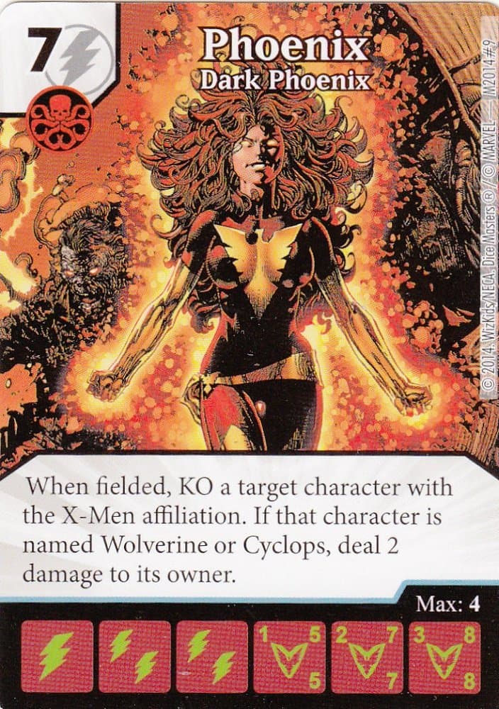Marvel Dice Masters The Dark Phoenix Saga Month One Op Kit Phoenix"Dark Phoenix" M2014#9 Limited Edition Card