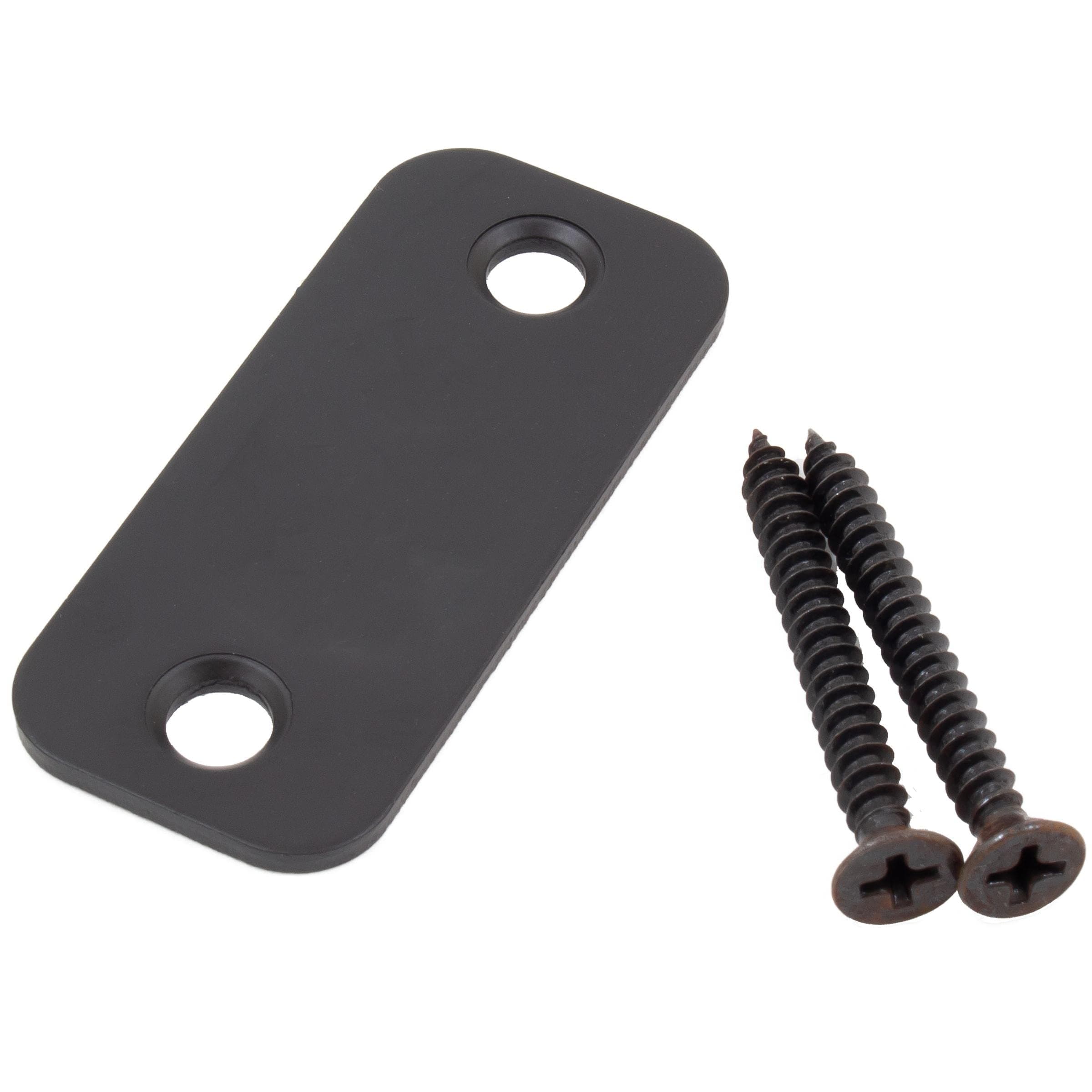 Round Corner Blank Strike Plate, 1" x 2-1/4", Matte Black by Stone Harbor Hardware