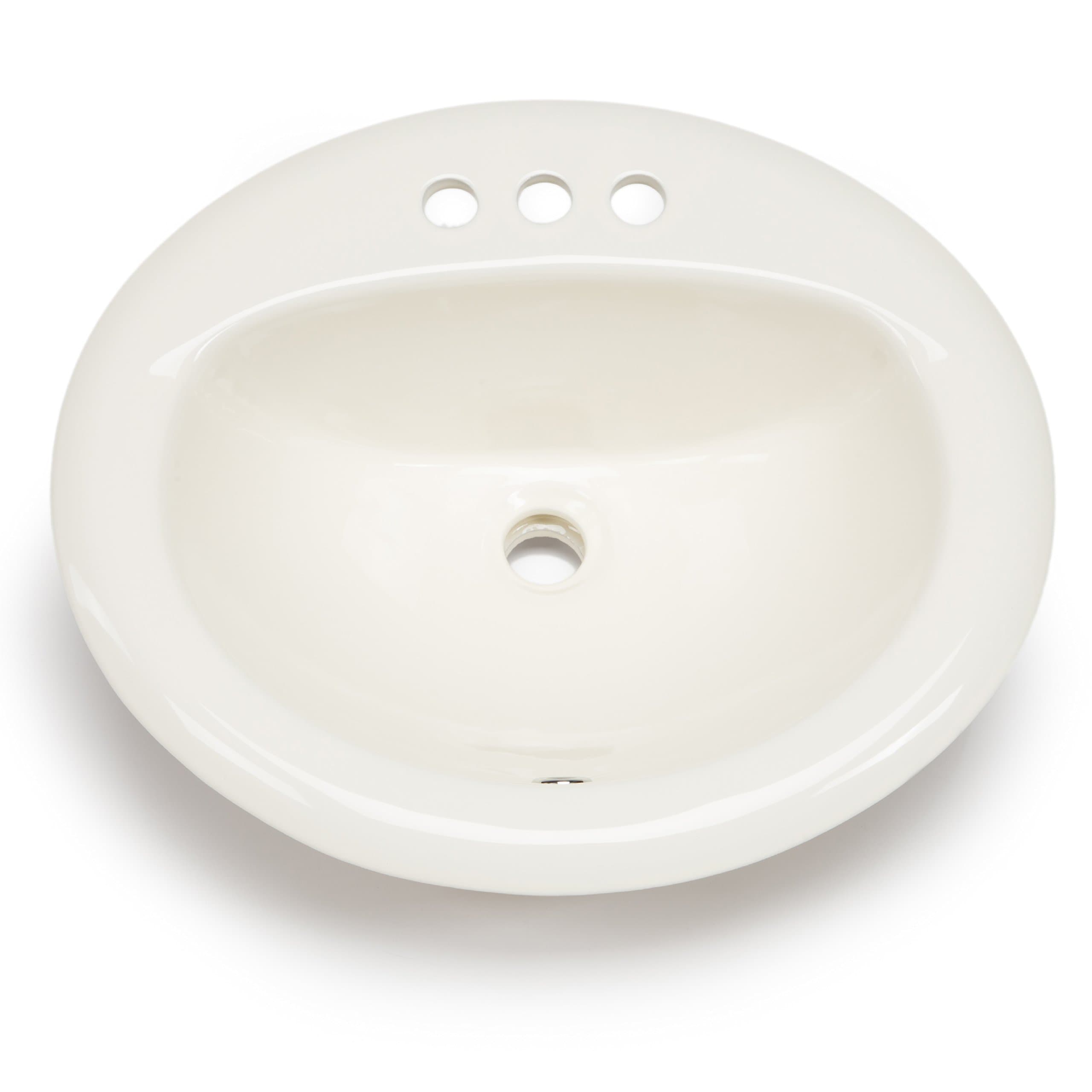Hahn Ceramic VC003 Large Oval Ceramic Bathroom Sink, Bisque