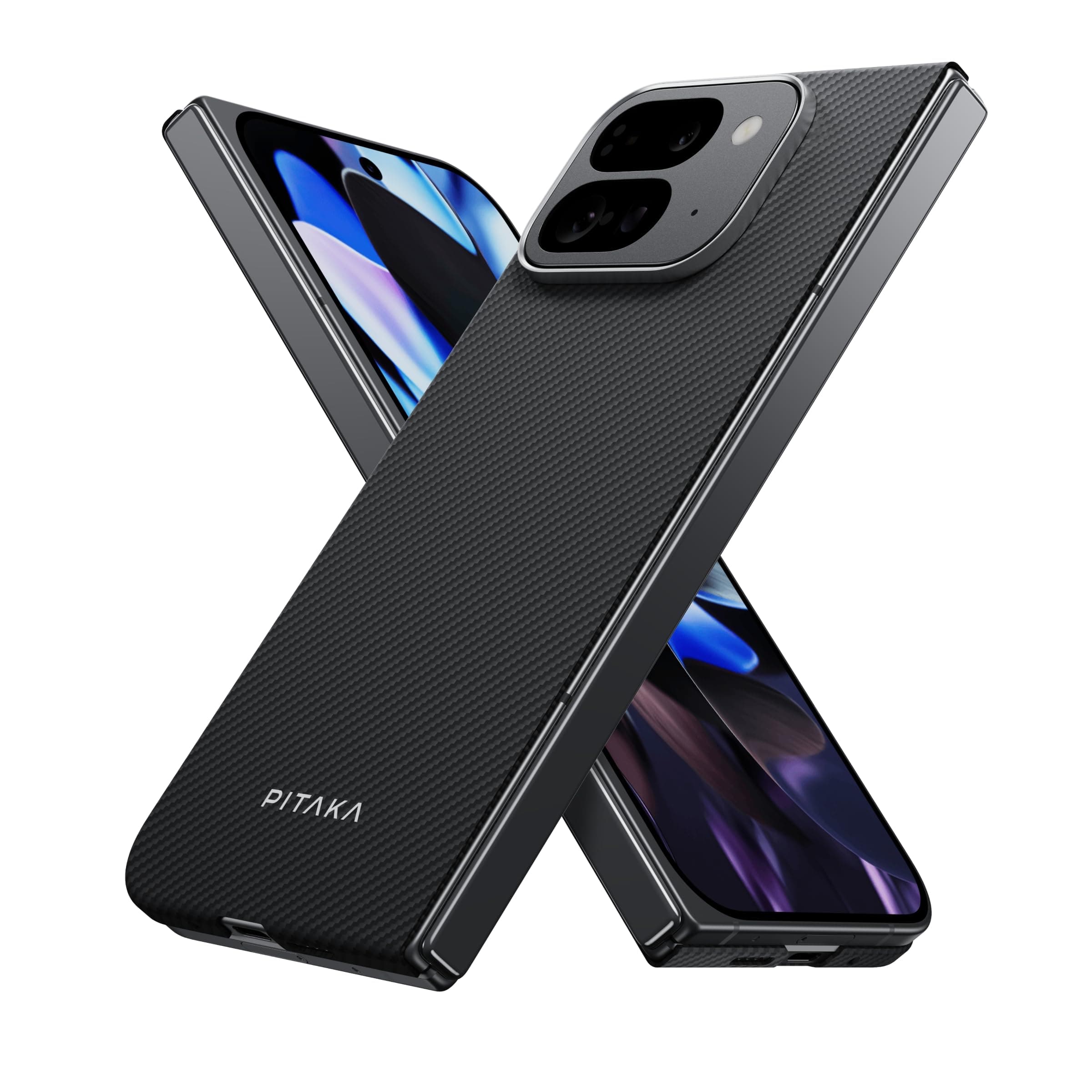 pitaka for Pixel 9 Pro Fold Case, Slim & Light Case for Pixel 9 Pro Fold with a Case-Less Touch Feeling, 600D Aramid Fiber Made