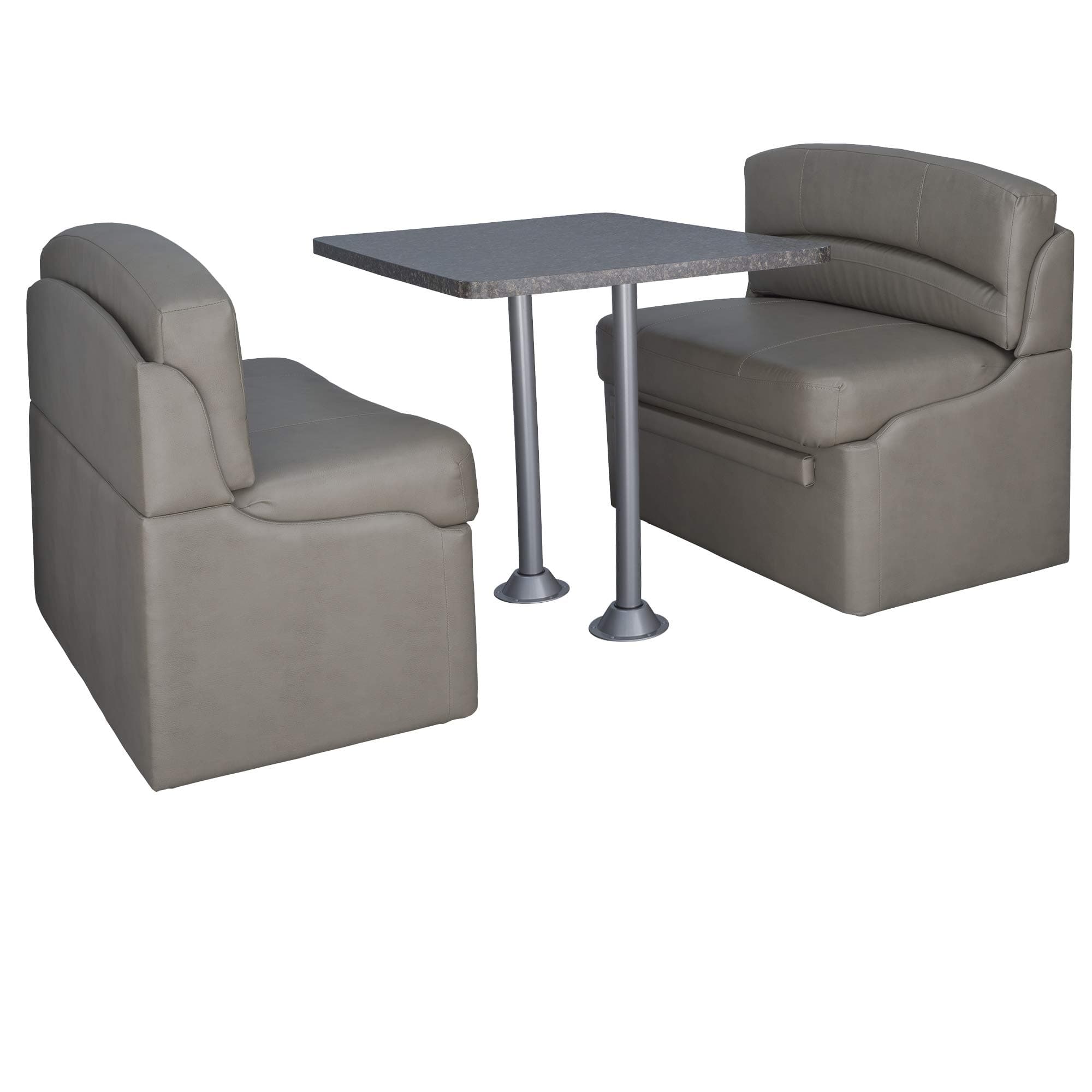 RecPro 36" RV Dinette Booth Set with Table and 2 Surface Mount Legs | Two Dinette Booths (Putty, Granite Chocolate)