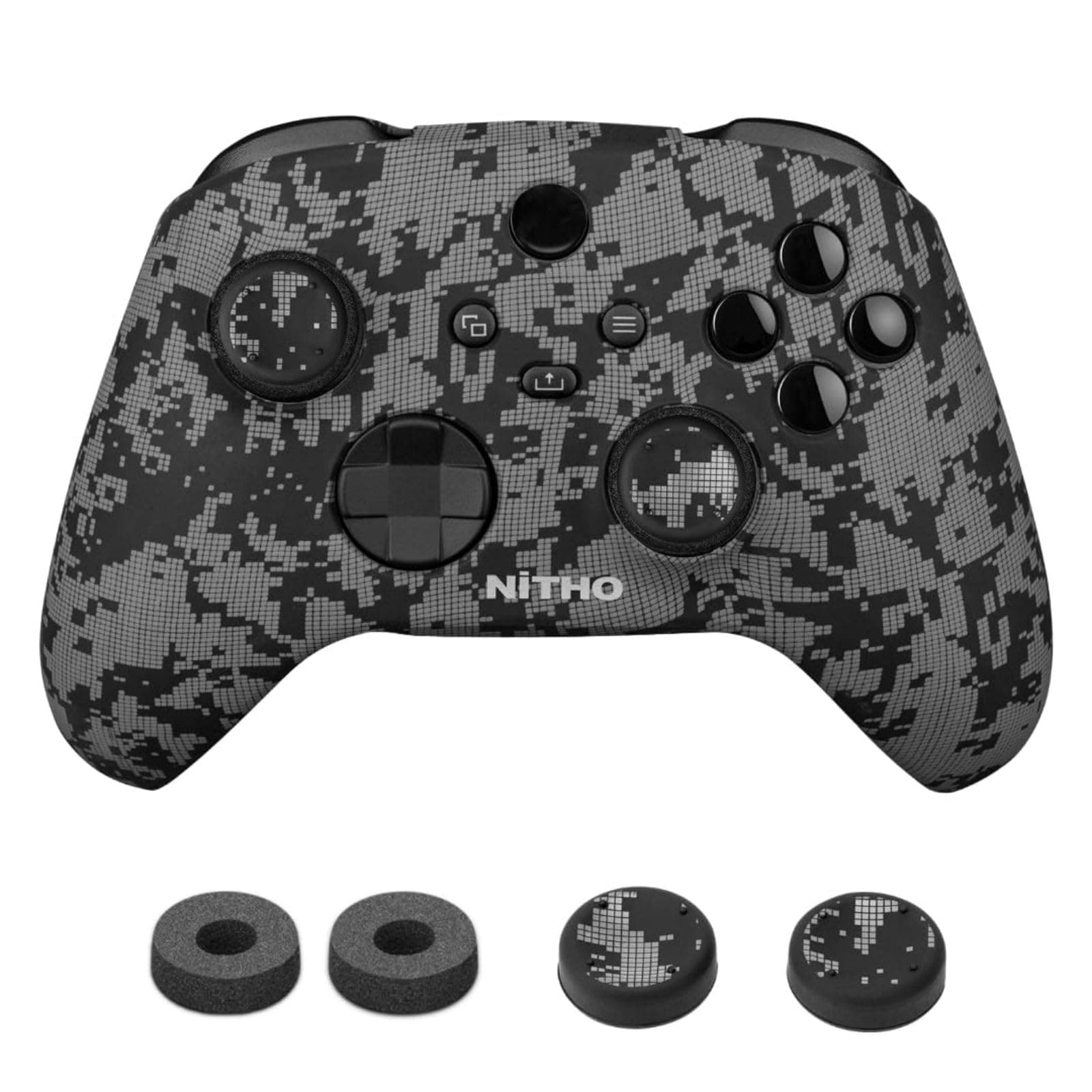 NiTHO Controller Cover Case for Xbox Series X/S, Anti-Slip Soft Silicone Protective Skin for Xbox Series X/S Controller with Thumb Grip Caps and Analog Mini-Stick Precision Rings - Camo