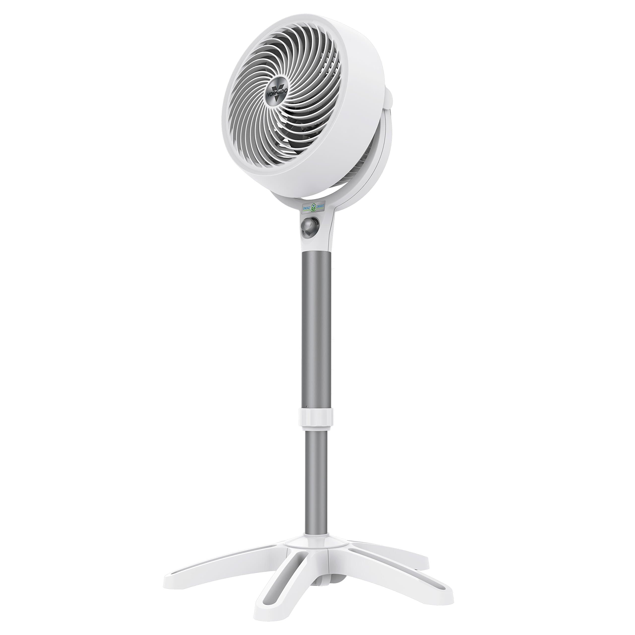 683DC Energy Smart Medium Pedestal Air Circulator Fan with Variable Speed Control,White