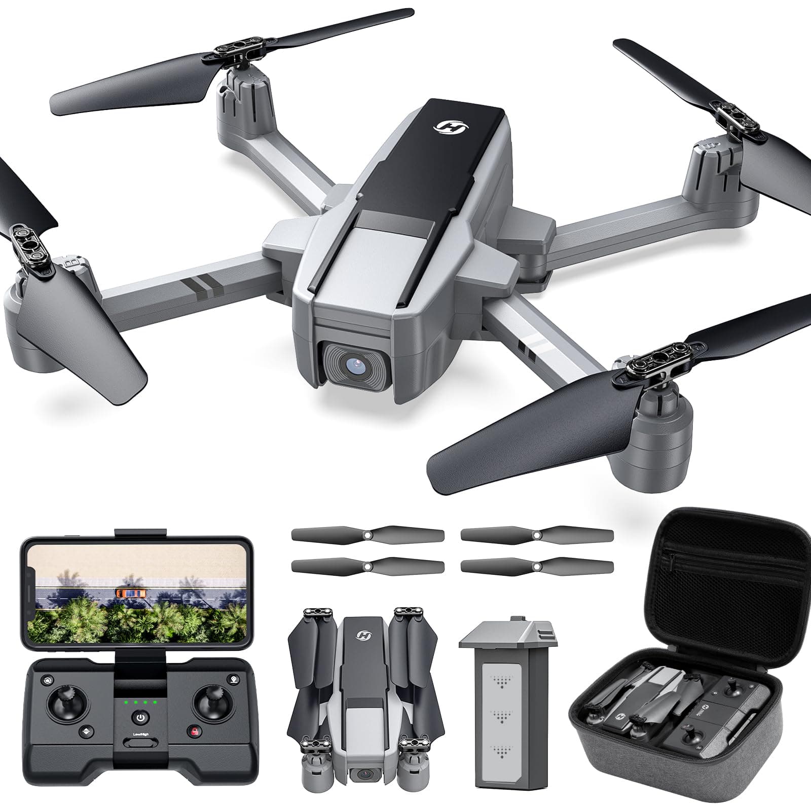 Holy Stone HS440D GPS Drones with Camera for Adults 4K UHD Camera, Unger 249g with GPS Auto Return, Follow Me, Waypoints and Customized Carrying Case