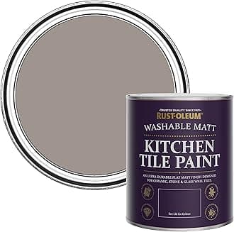 Rust-Oleum Brown water resistant Kitchen Tile Paint in Matt Finish - Whipped Truffle 750ml