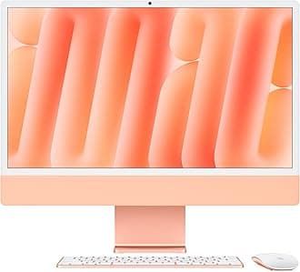 - 2024 iMac All-in-One Desktop Computer with M4 chip with 10-core CPU and 10-core GPU: Built for Apple Intelligence, 24-inch Retina Display, 16GB Unified Memory, 256GB SSD Storage; Orange