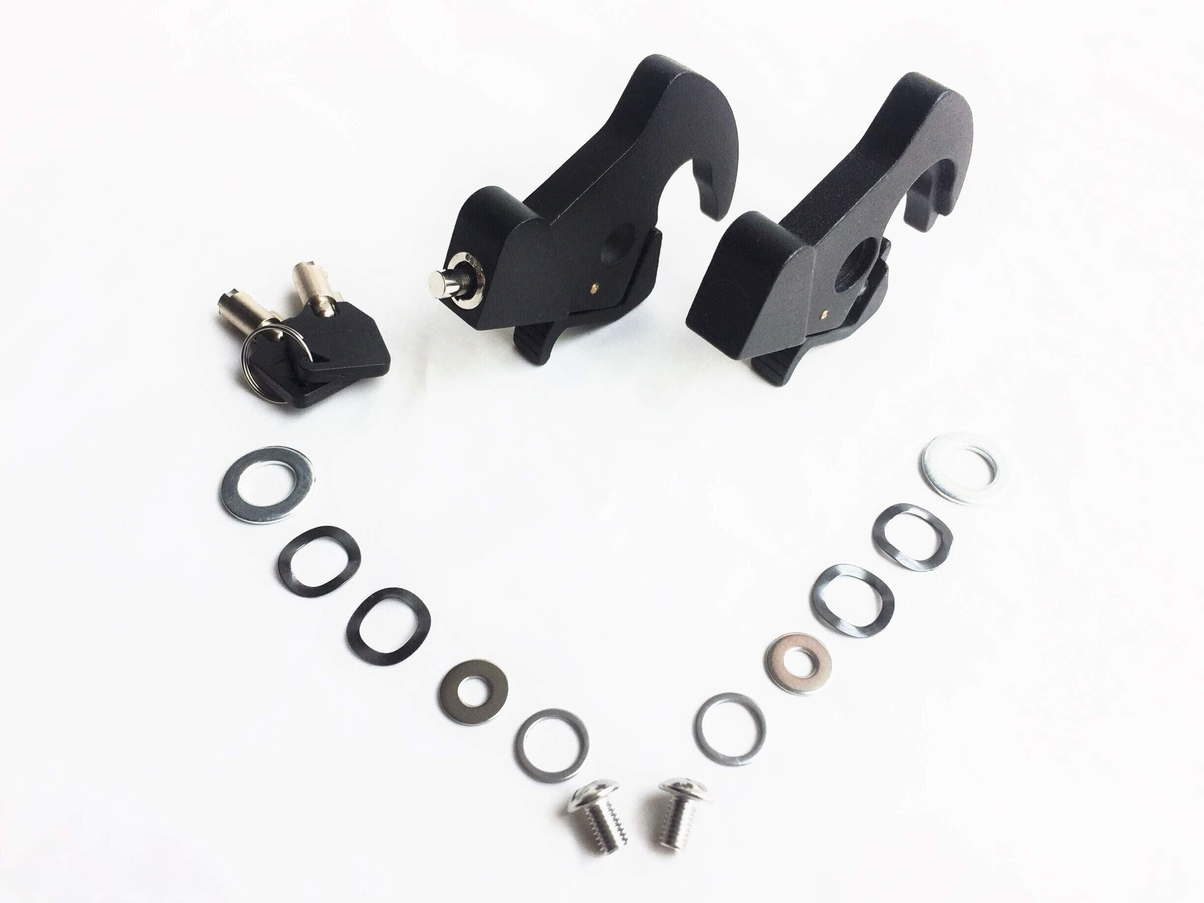 Locking Detachable Latch Kit Rotary Docking Latch Cam Lock Kit with Screw Caps for Harley Davidson HD Dyna Softail Sportster Touring Sissy Bar Luggage Rack (Black, 2 latches, 1 with keys)