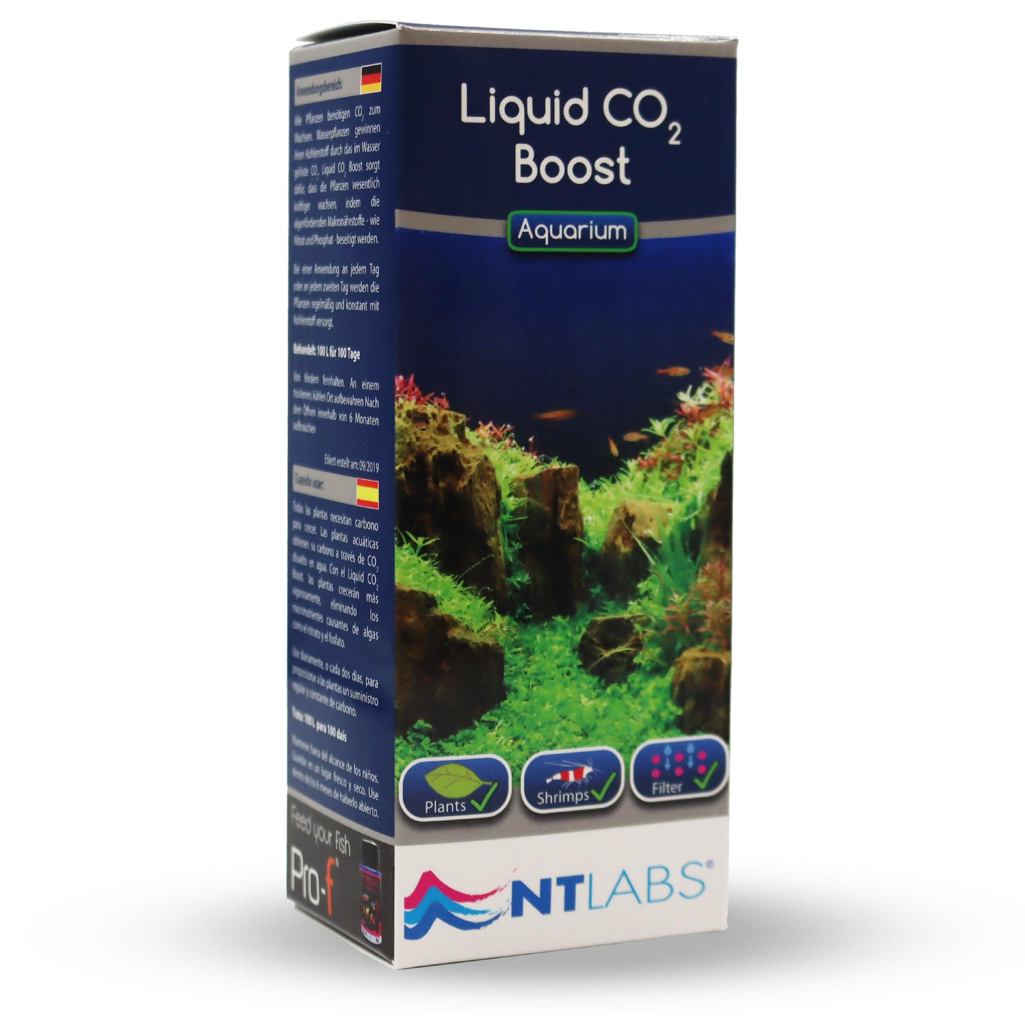 NT Labs Aquarium Liquid CO2 Boost, Aquarium Carbon Source, Aquascaping Accessory, Low Tech Aquascaping (100ml - Treats 100L for 100 Days)