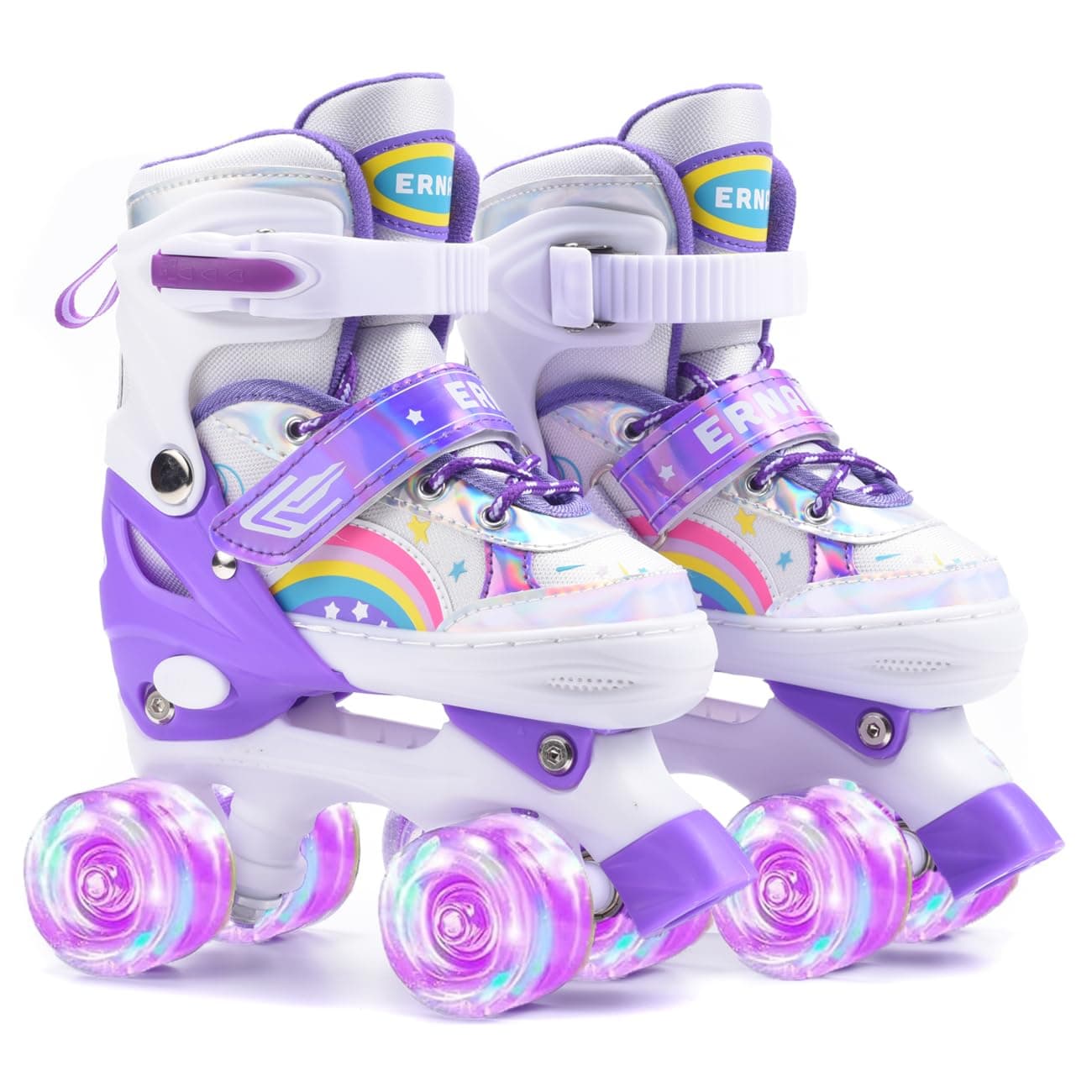 ERNAN Roller skates kids Roller boots,8 Light up Wheels and 4 Sizes Adjustable.Rollerskates for Kids Beginners, Suitable for Indoor Outdoor