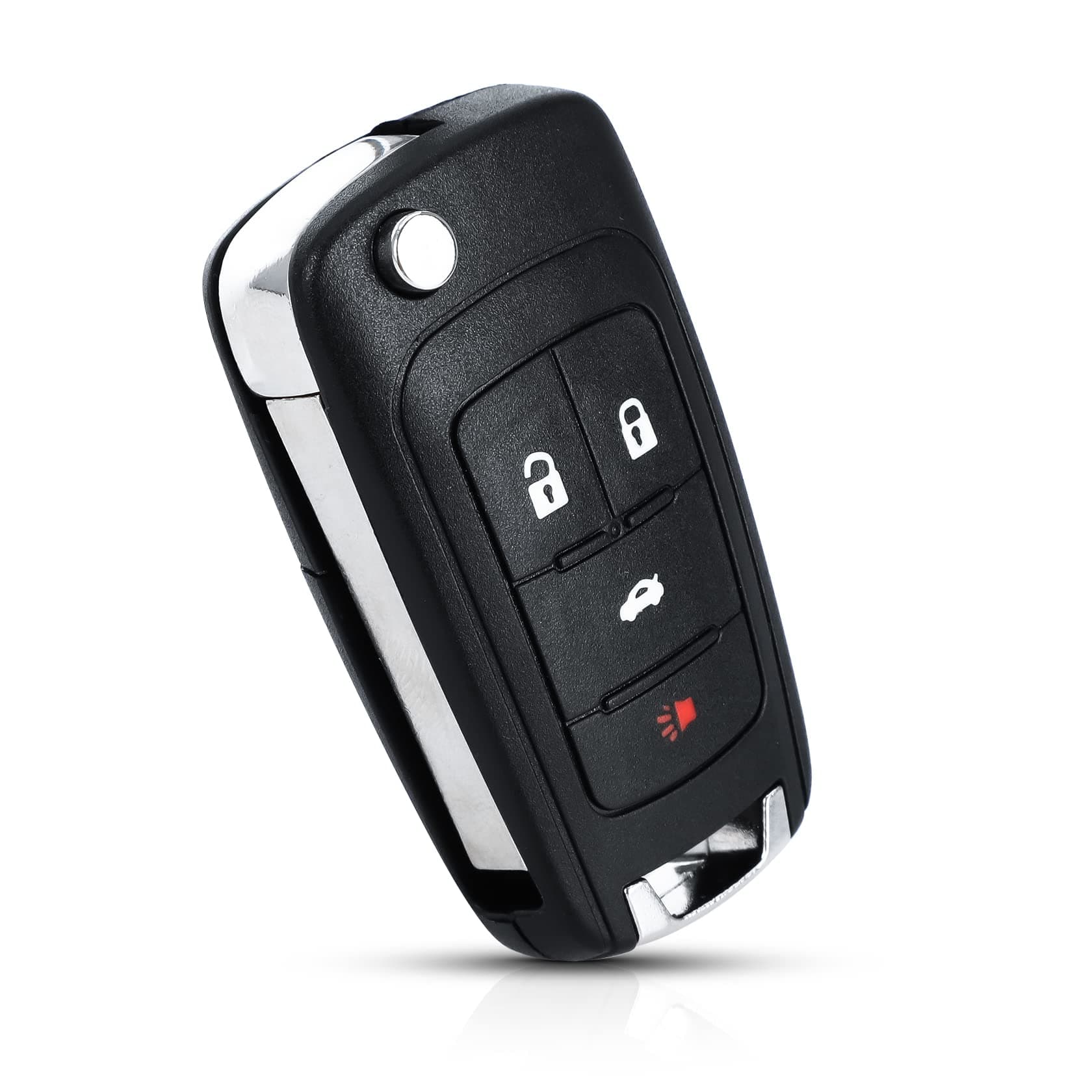 CarBole Keyless Entry Remote Control Key Fob Flip Folding 4 Button Car Door Lock Security Alarm System Replacement for Chevy 2010-2016 Camaro, 2010-2016 Cruze, (OHT01060512)