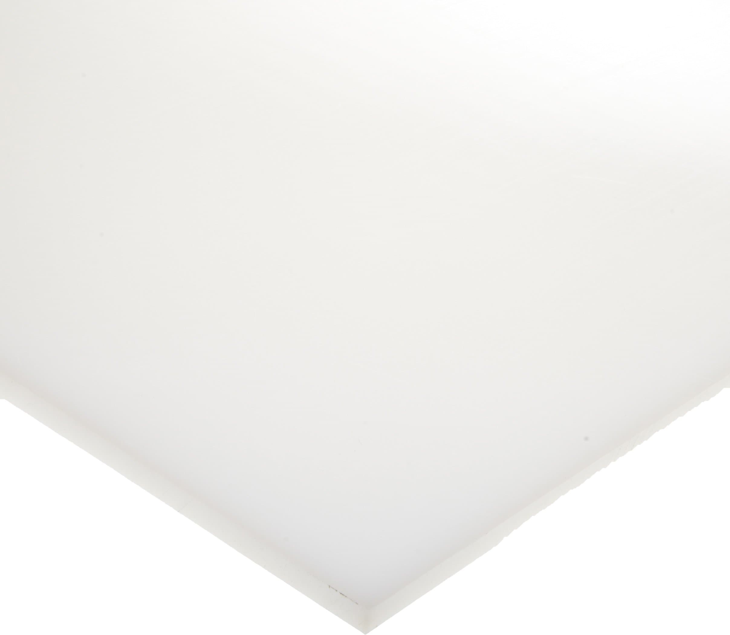 Polyethylene (PE) Sheet, Translucent White, Standard Tolerance, UL 94HB, 1" Thickness, 24" Width, 48" Length
