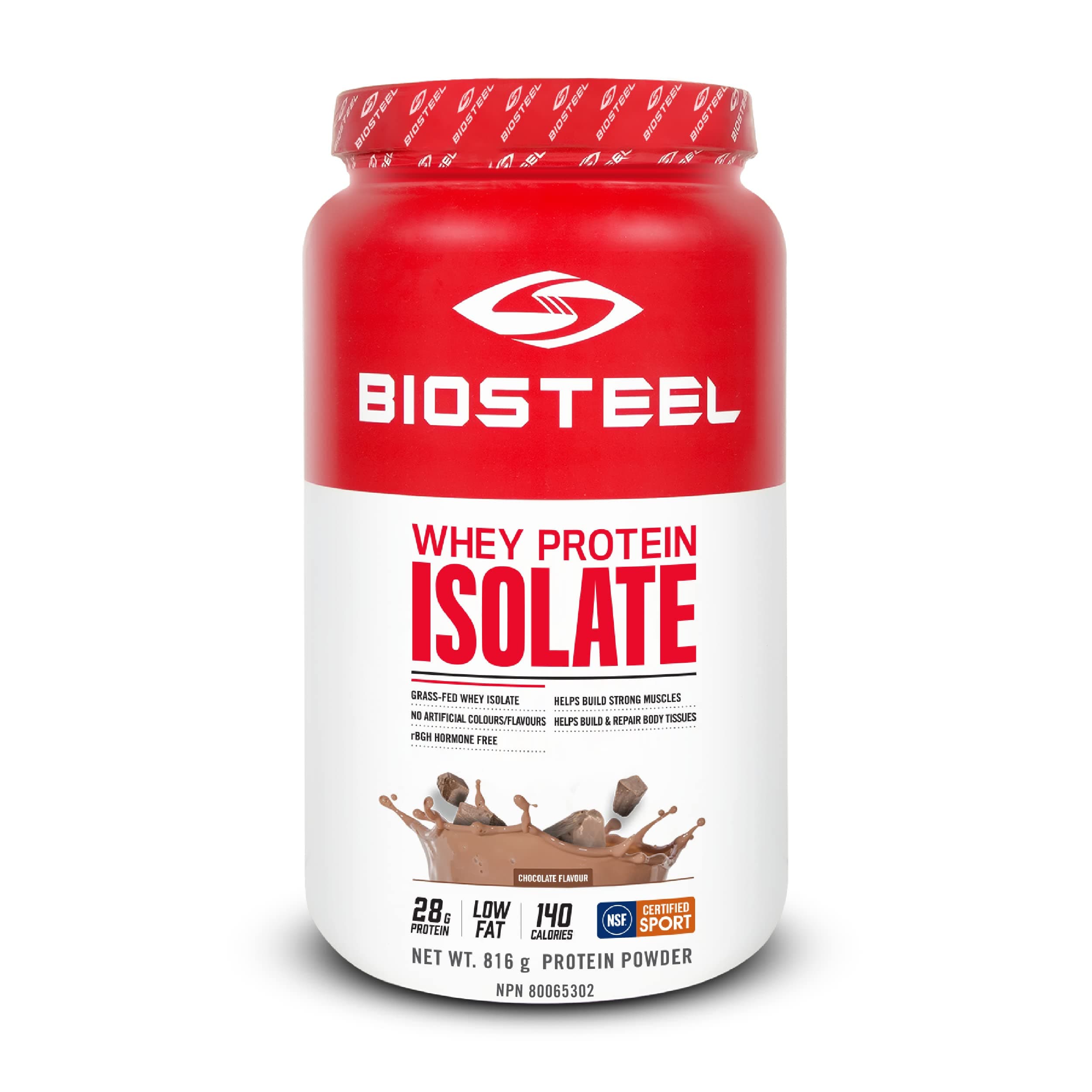 BIOSTEEL Whey Protein Isolate Powder Supplement, Grass-Fed and Non-GMO Post Workout Formula, Chocolate, 24 Servings